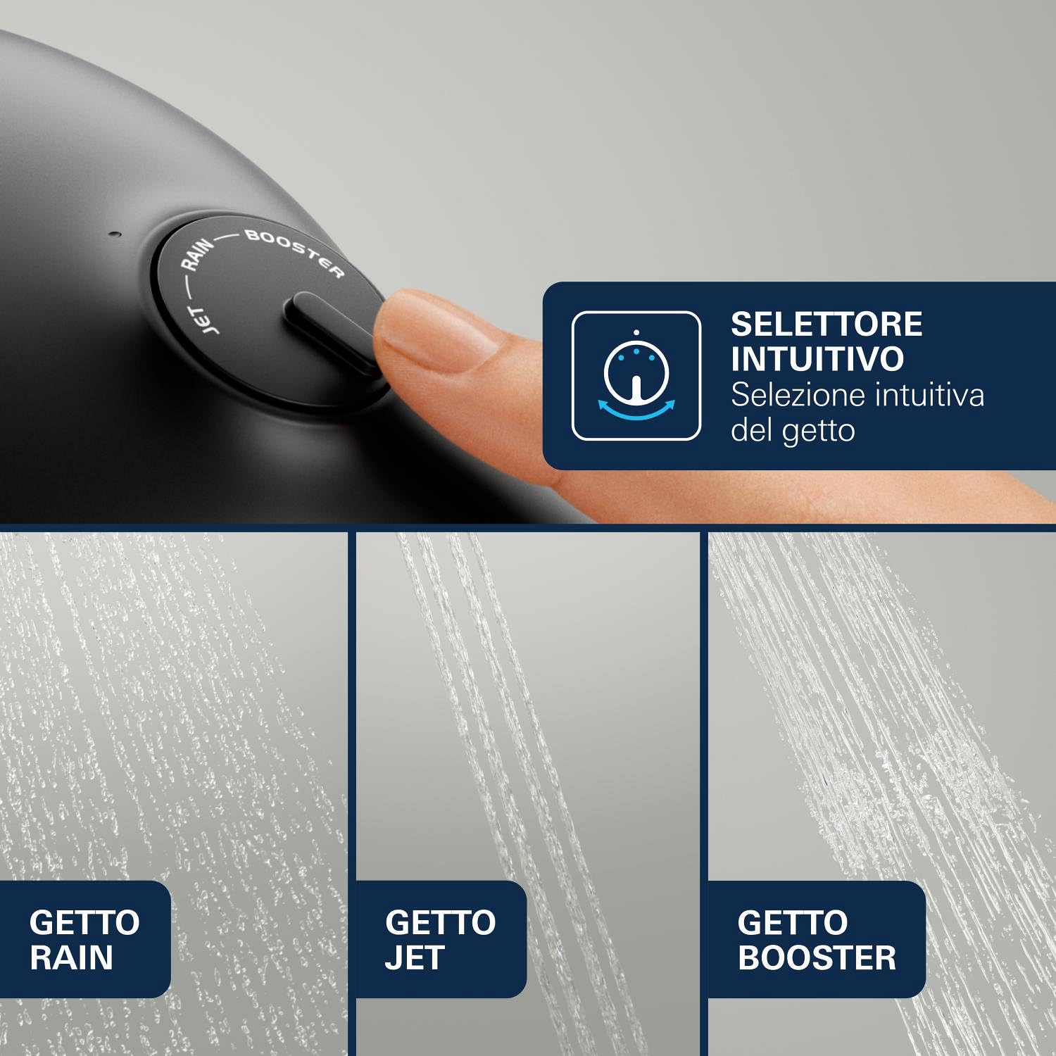 GROHE Vitalio Joy+ 120 1348652430 set doccia nero opaco 3 getti