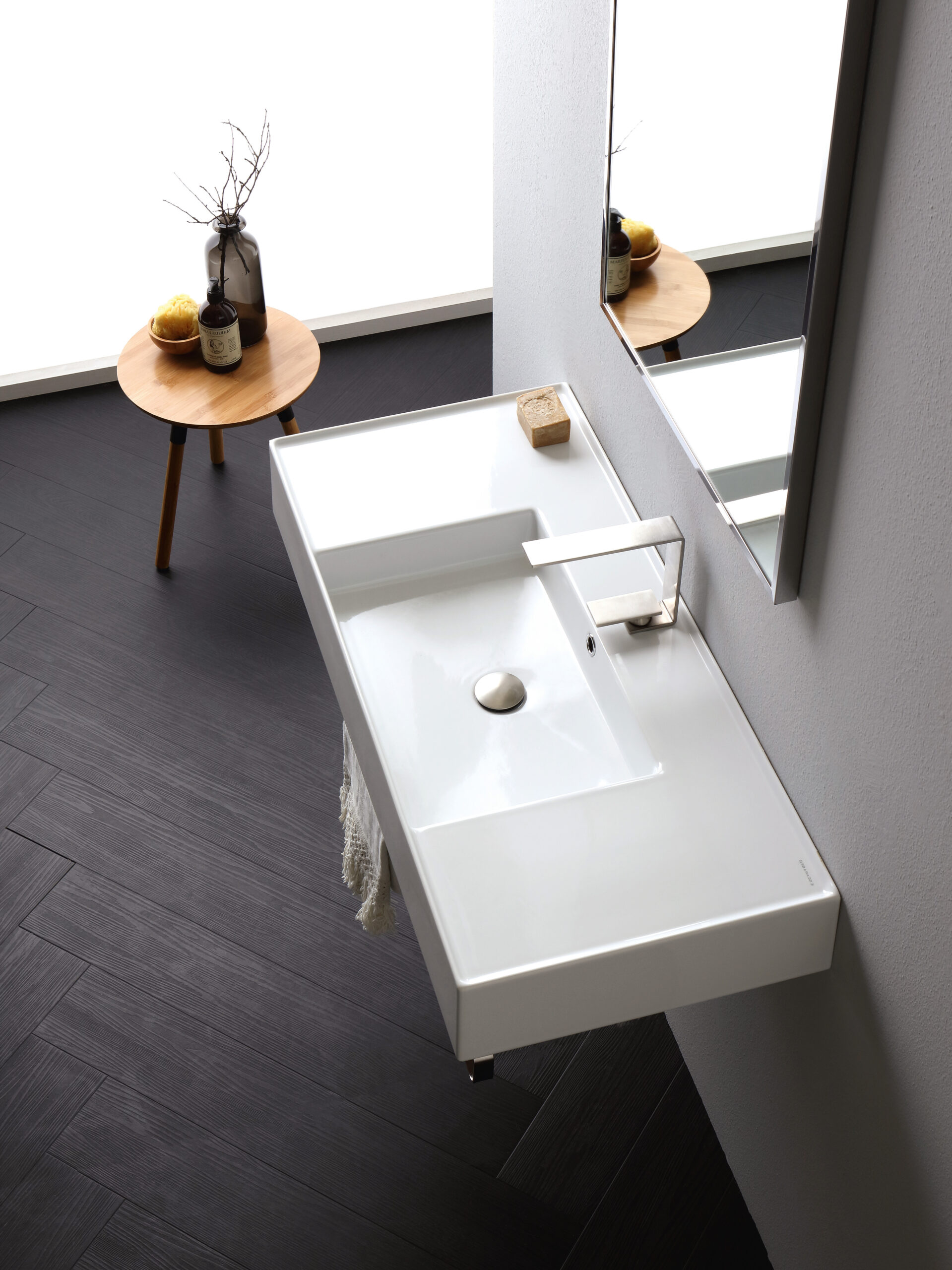 Scarabeo Teorema 2.0 100 lavabo ceramica Double Shelf