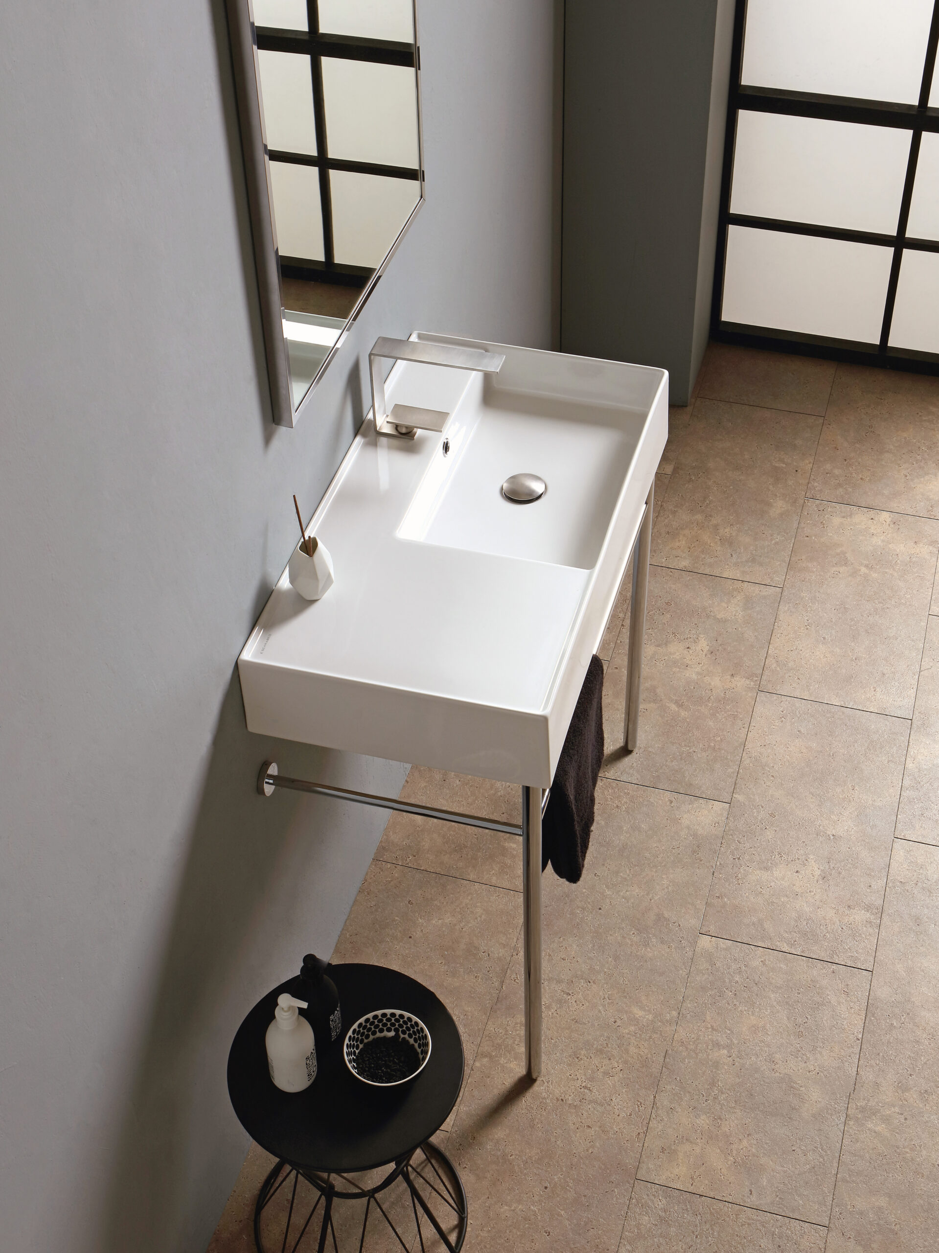 Scarabeo Teorema 2.0 80 Shelf SX lavabo sospeso 101x46
