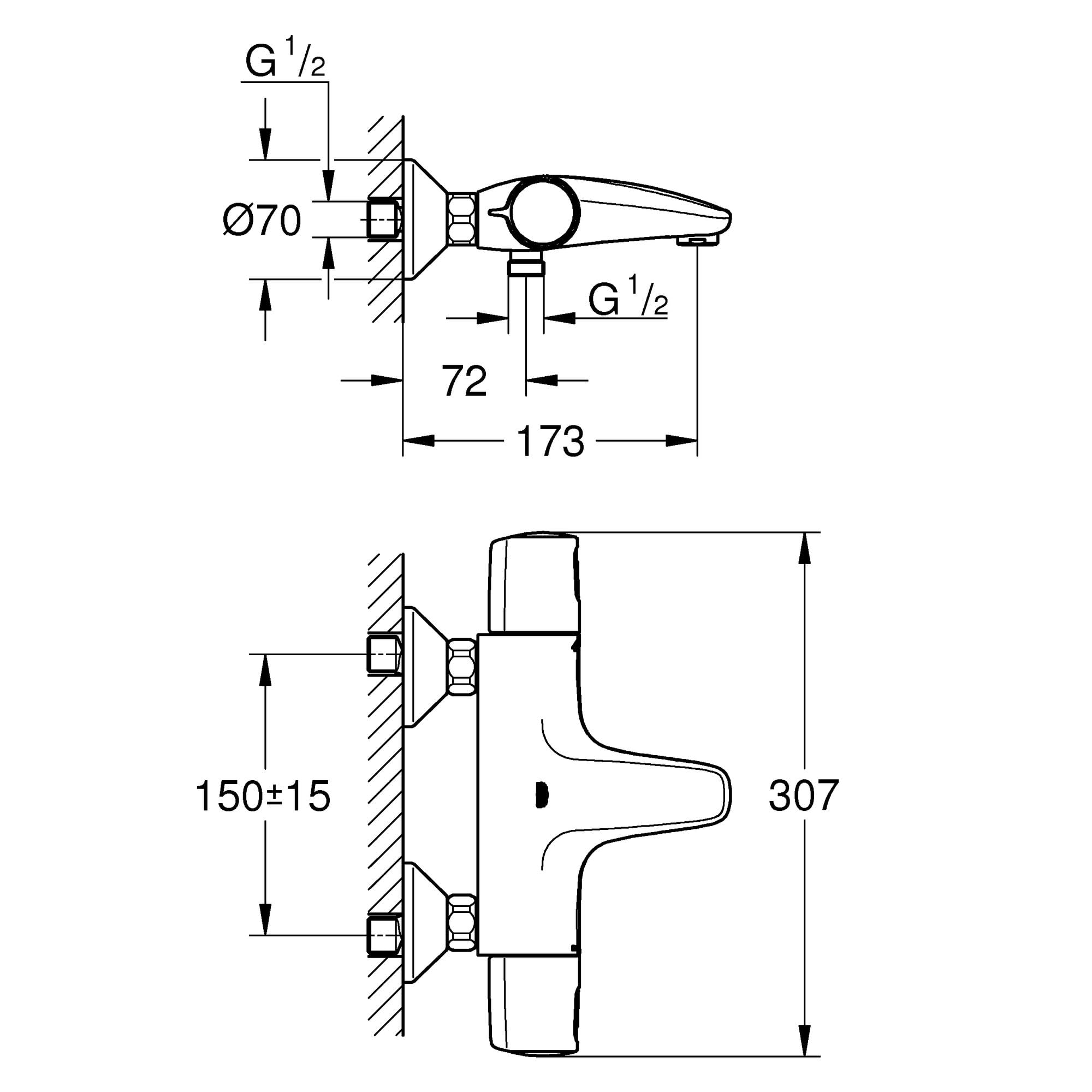 Grohe Precision Trend 34227002 miscelatore vasca termostatico
