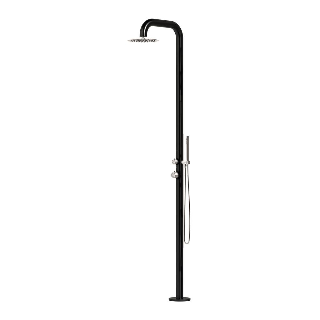 Sined Pula Duo Nera Inox doccia da esterno con doccino
