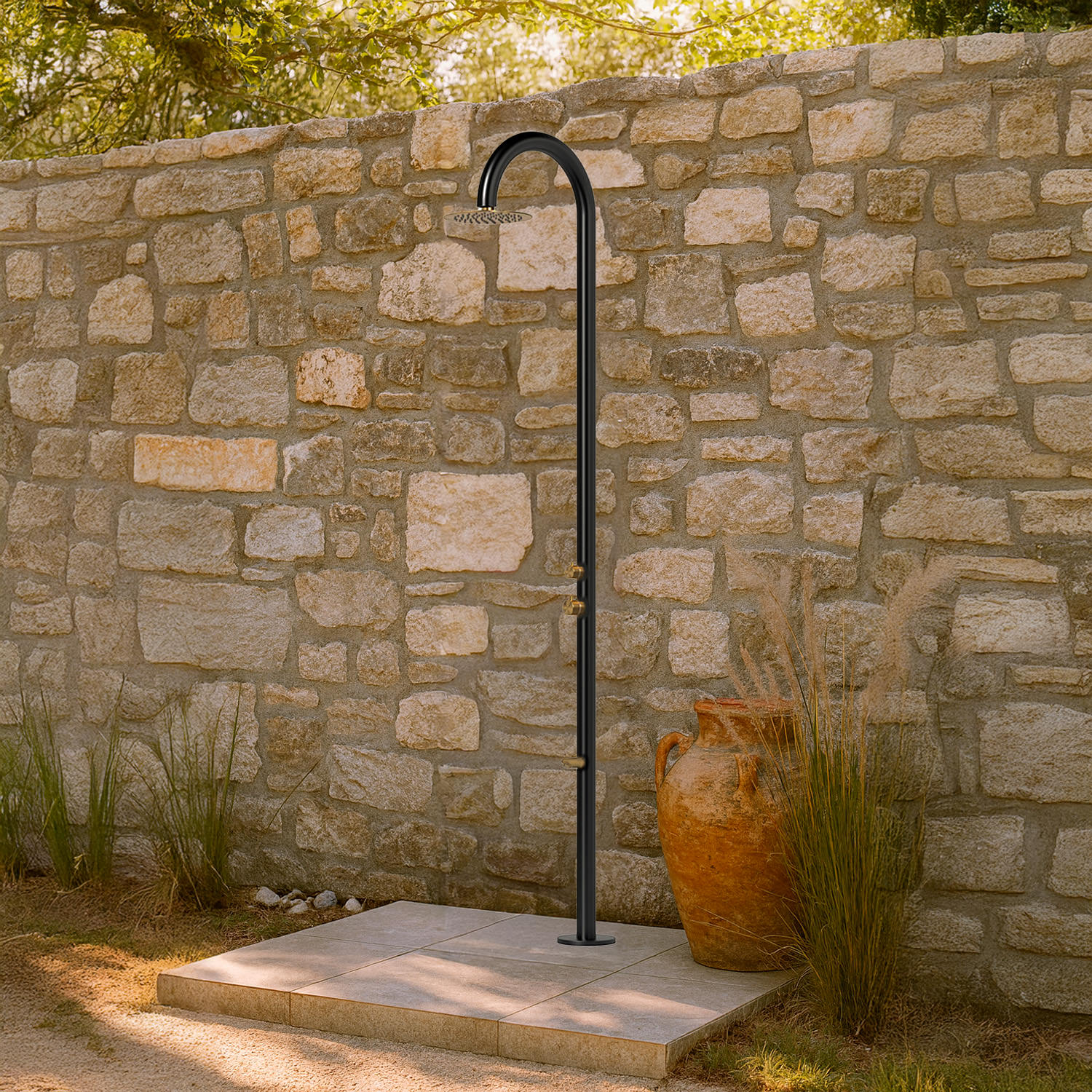 Sined Doccia-Palau-Duo-Nera-Oro doccia esterna inox 316L