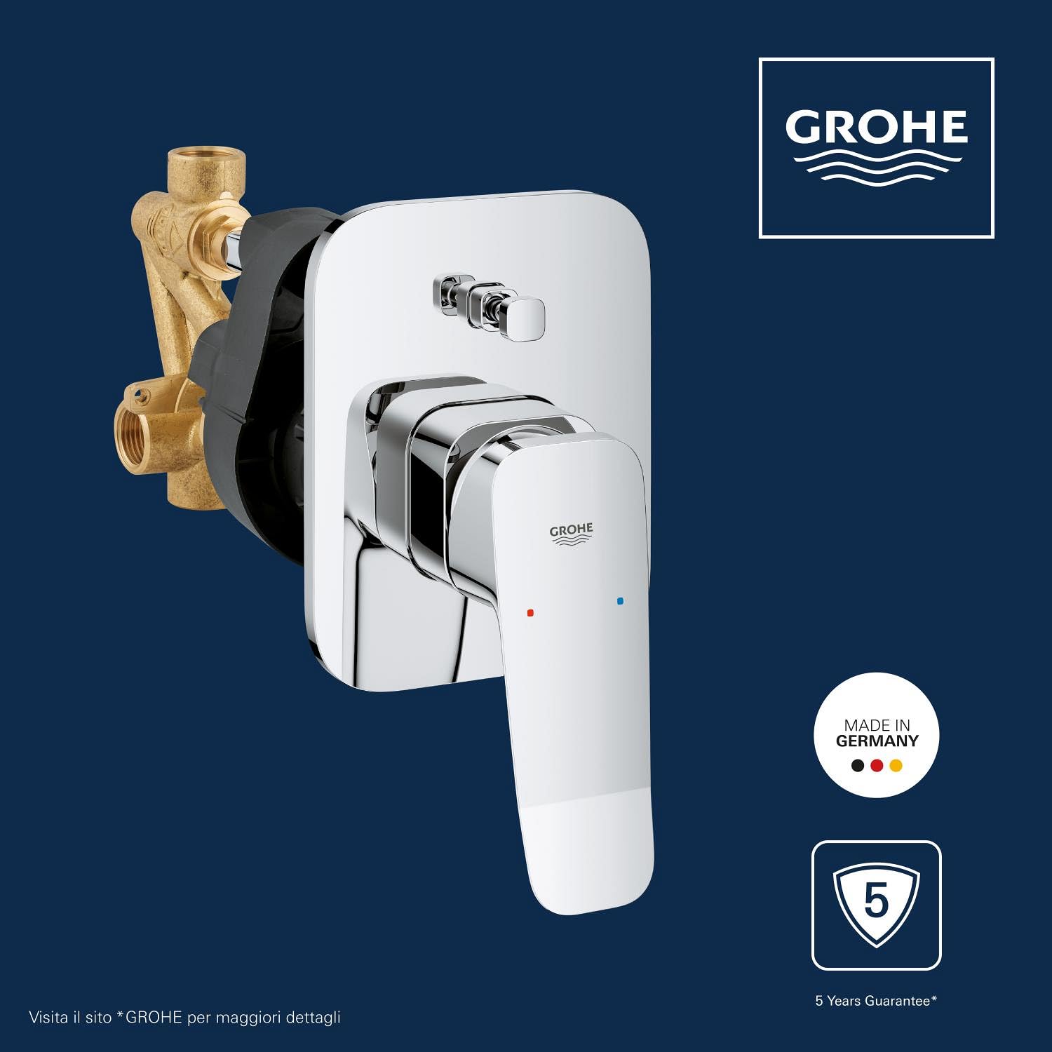 GROHE Dice 29297000 rubinetto vasca incasso cromo deviatore