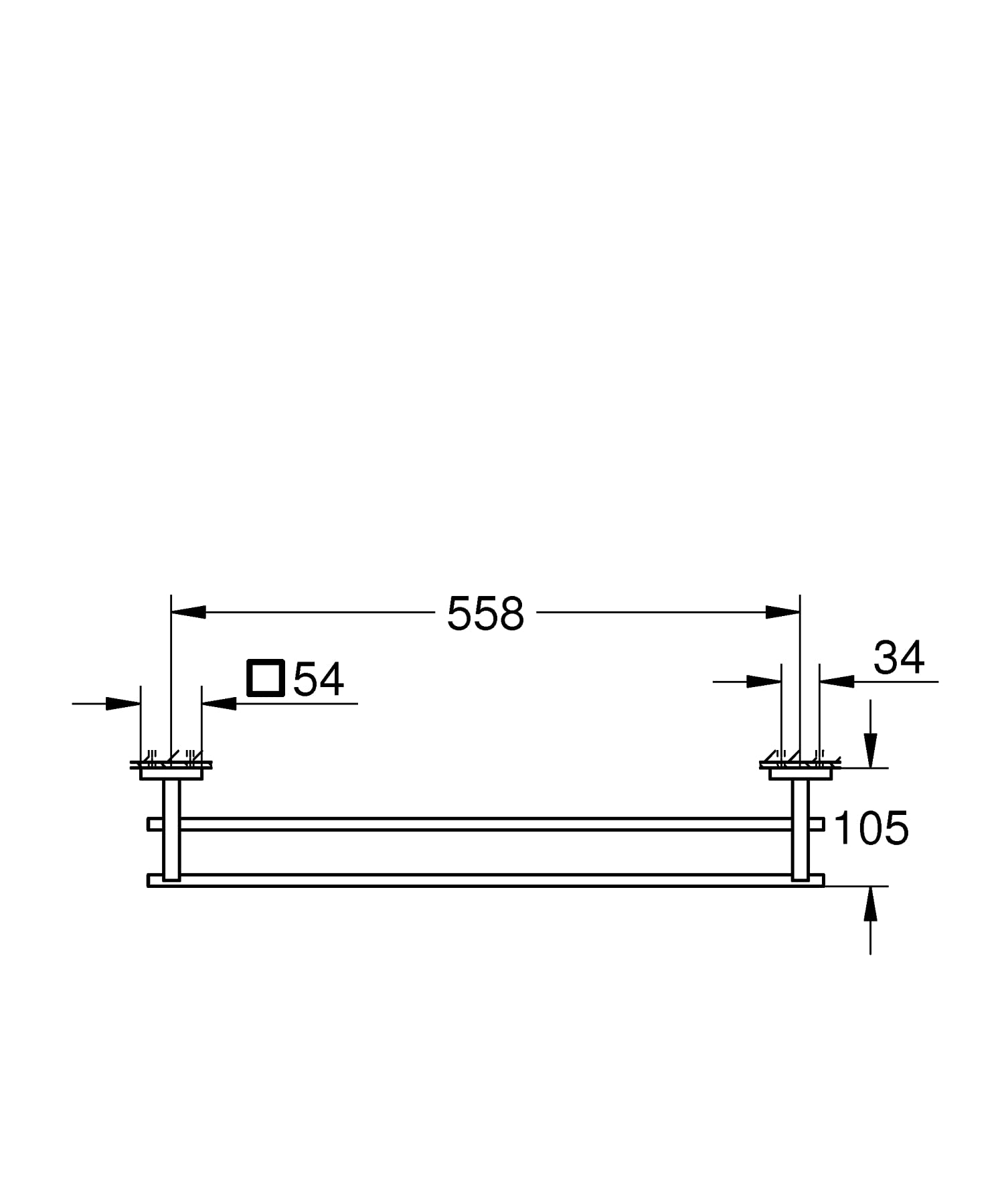 GROHE Start Cube 41104DC0 portasciugamani doppio super steel 600mm