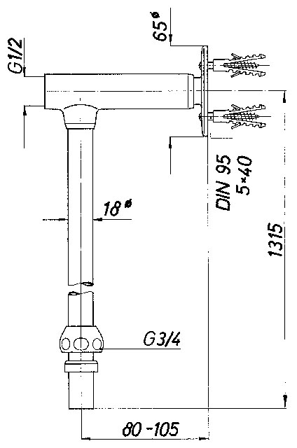 Schmiedl GS1530 tubo doccia verticale ricambio