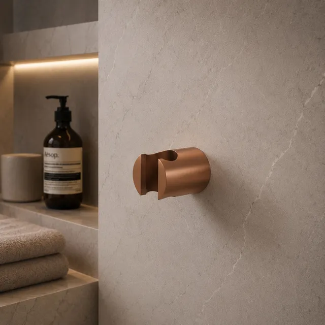 Sined Levante Oro Rosa attacco muro doccino acciaio