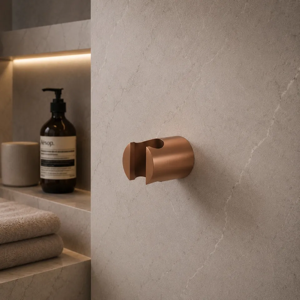 Sined Levante Oro Rosa attacco muro doccino acciaio