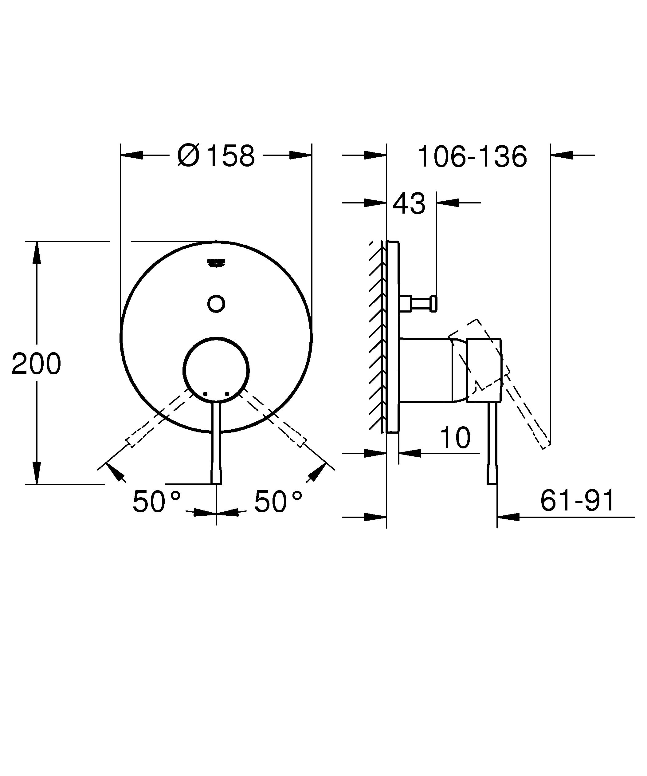 Grohe Essence New 24058DC1 miscelatore doccia 2 vie cromo
