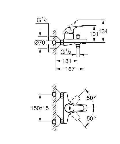 Grohe Start Flow 23772000 miscelatore vasca-doccia cromo