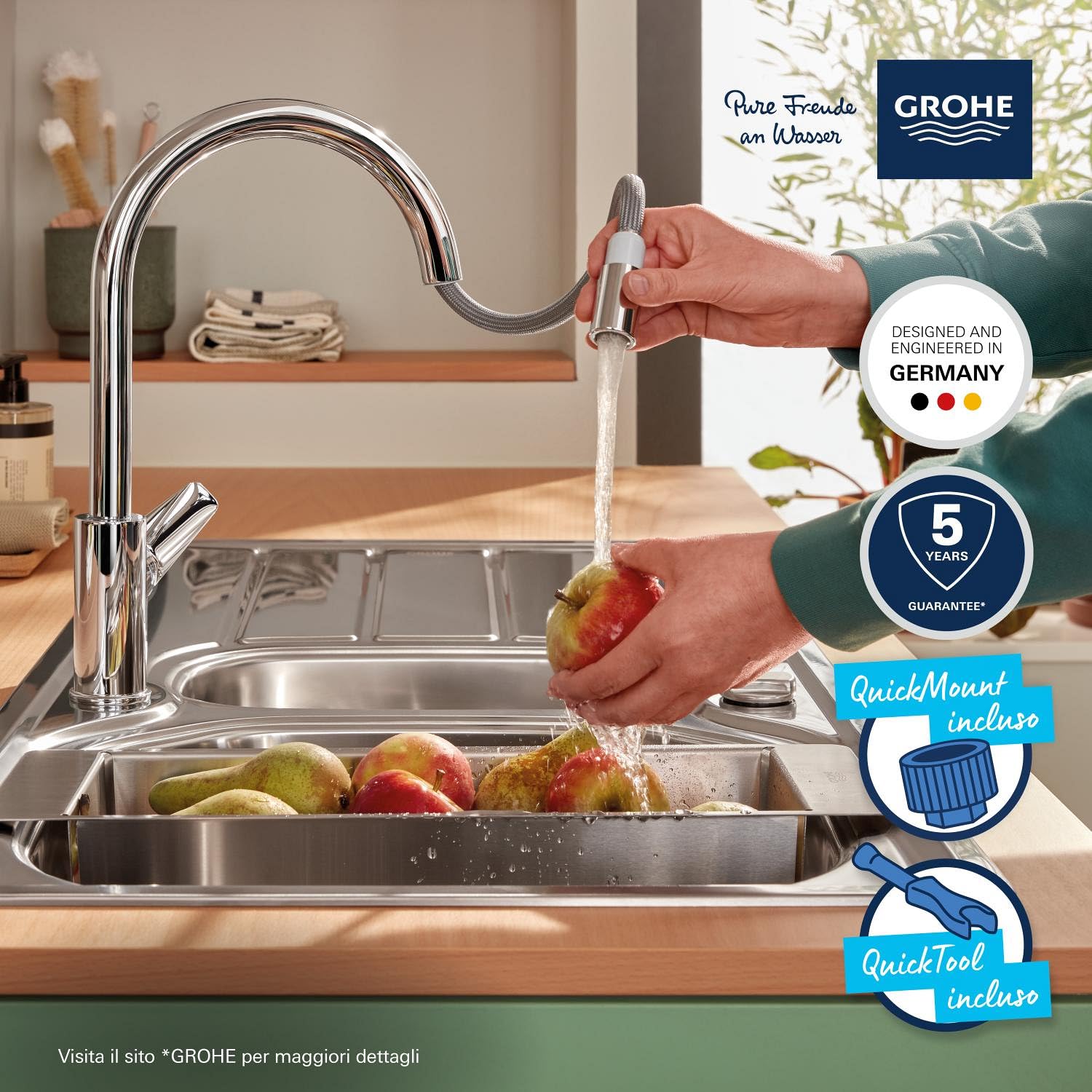 GROHE Start Edge 30551000 miscelatore cucina estraibile