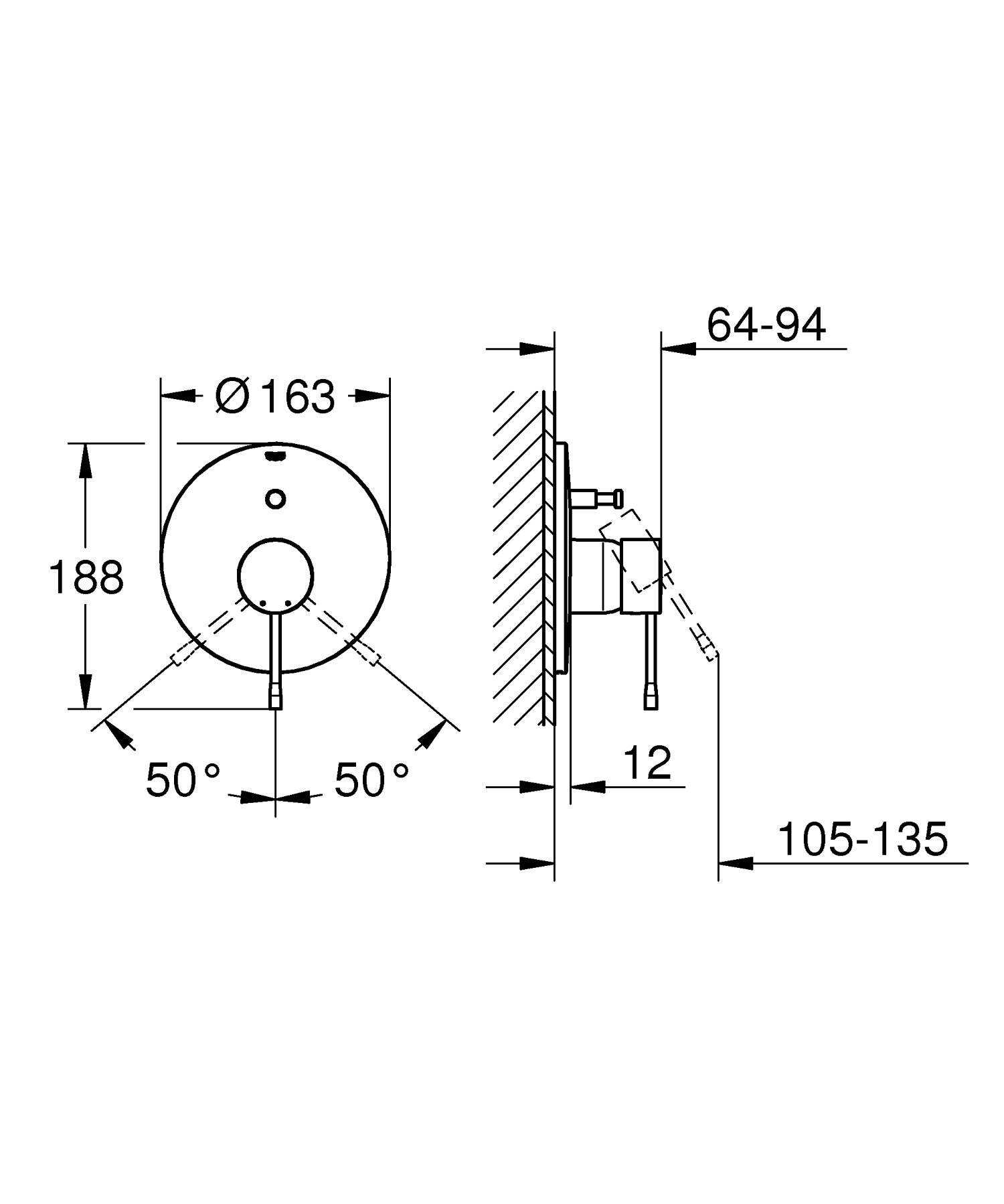Grohe Essence 19285A01 miscelatore vasca-doccia antracite