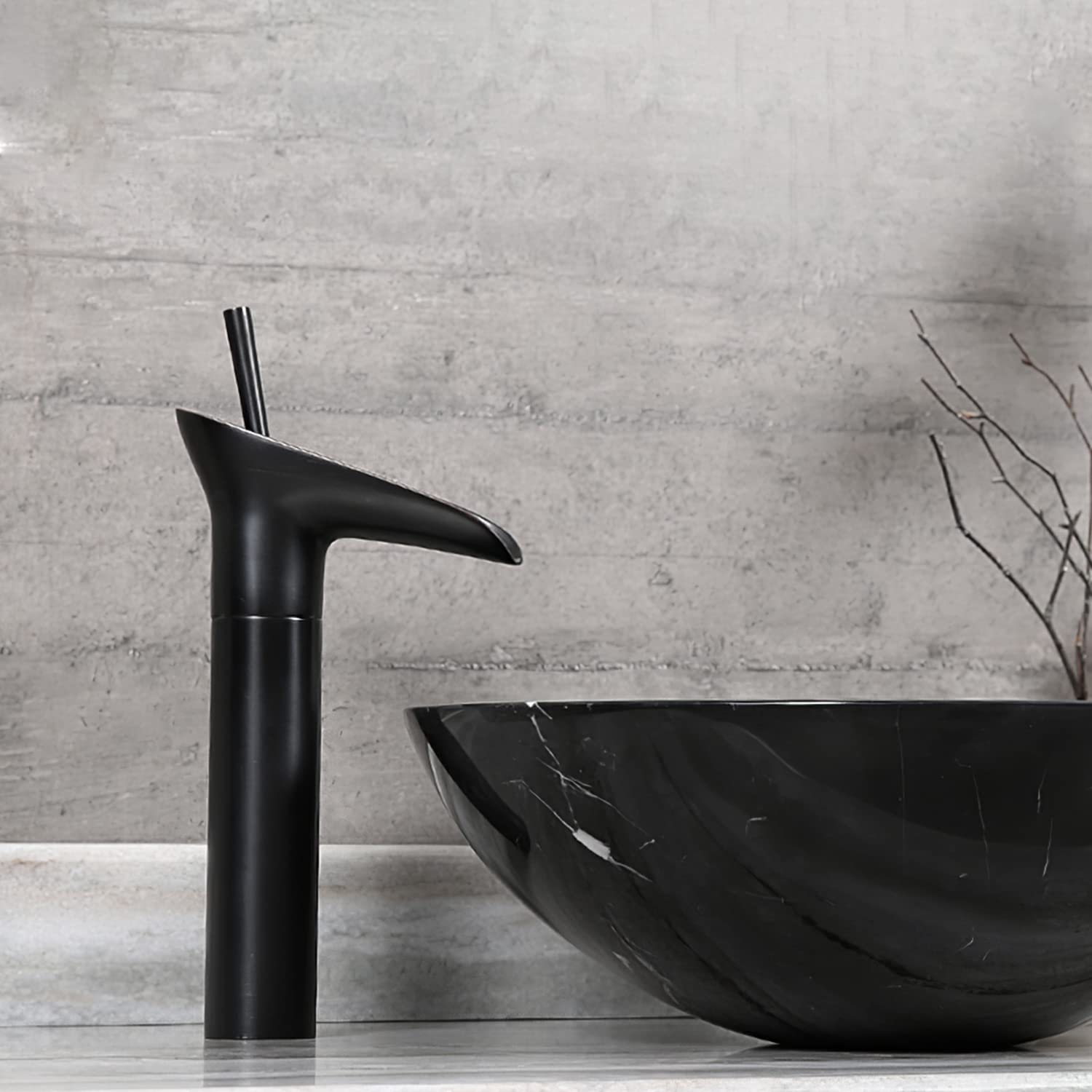 Solvex SP-12025-N miscelatore lavabo cascata nero opaco