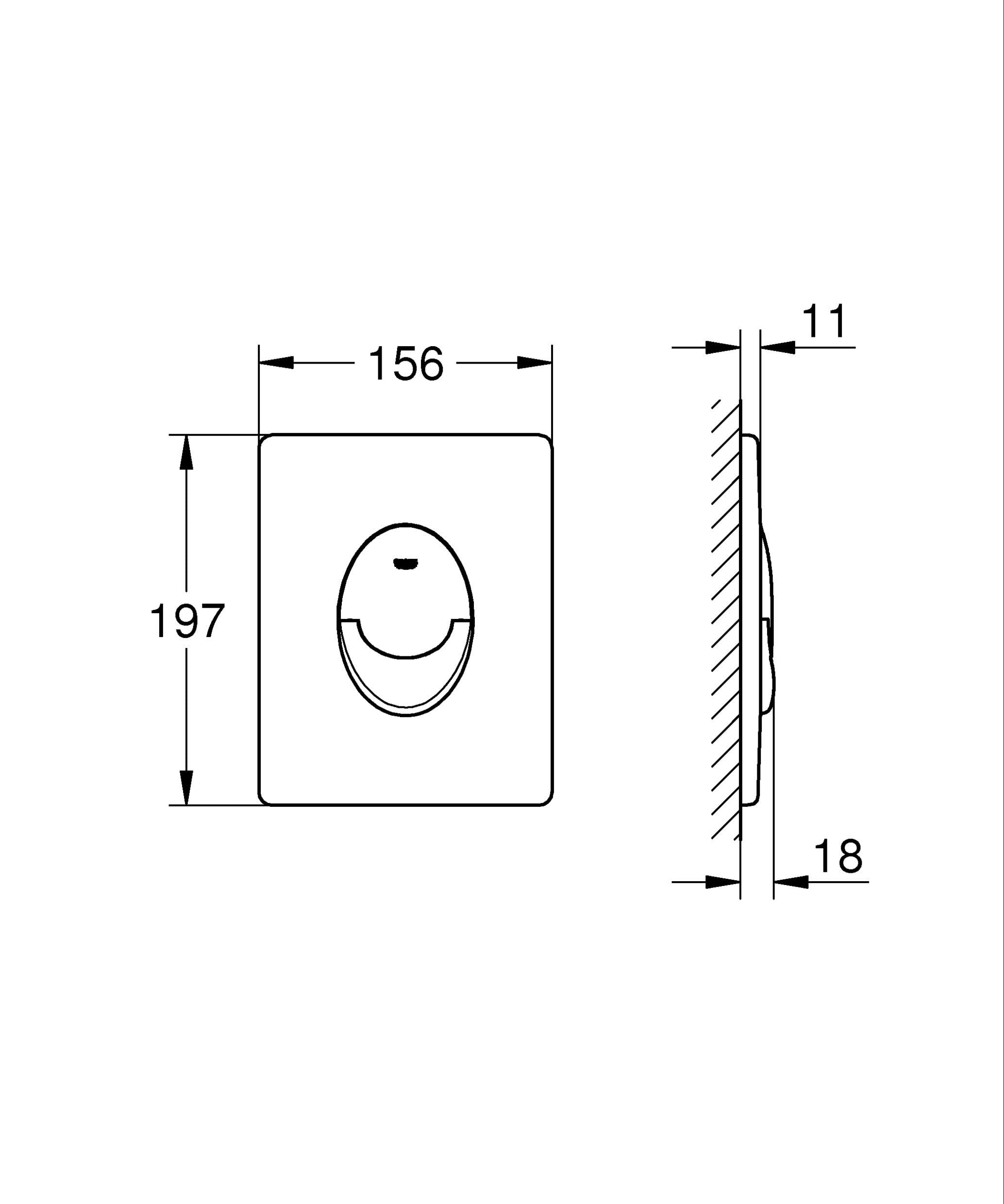 GROHE Start placca scarico wc doppio tasto 156x197 mm ABS