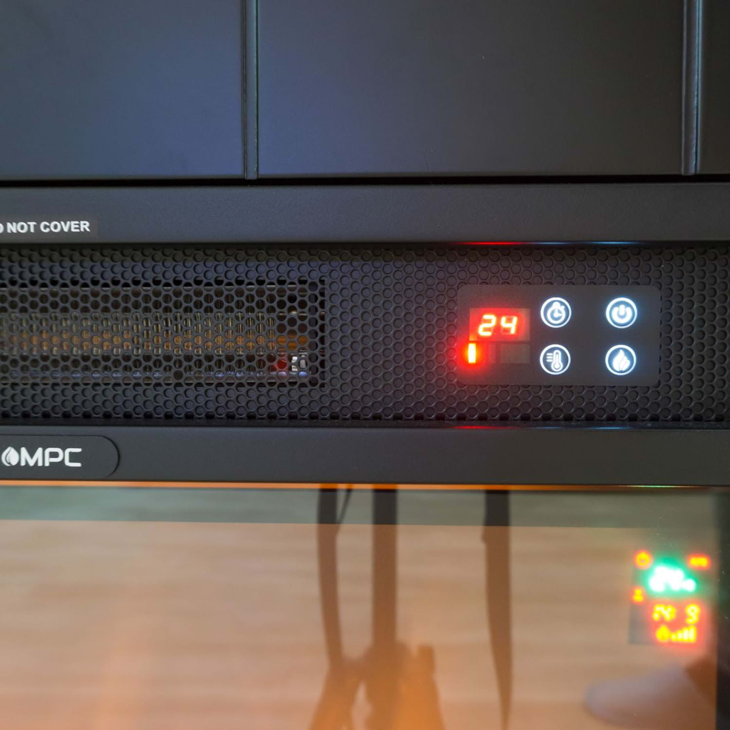 Sined Vulcano Caminetto Elettrico 1500W nero vetro LED