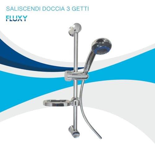Fluxy saliscendi doccia 3 getti argento acciaio cromato