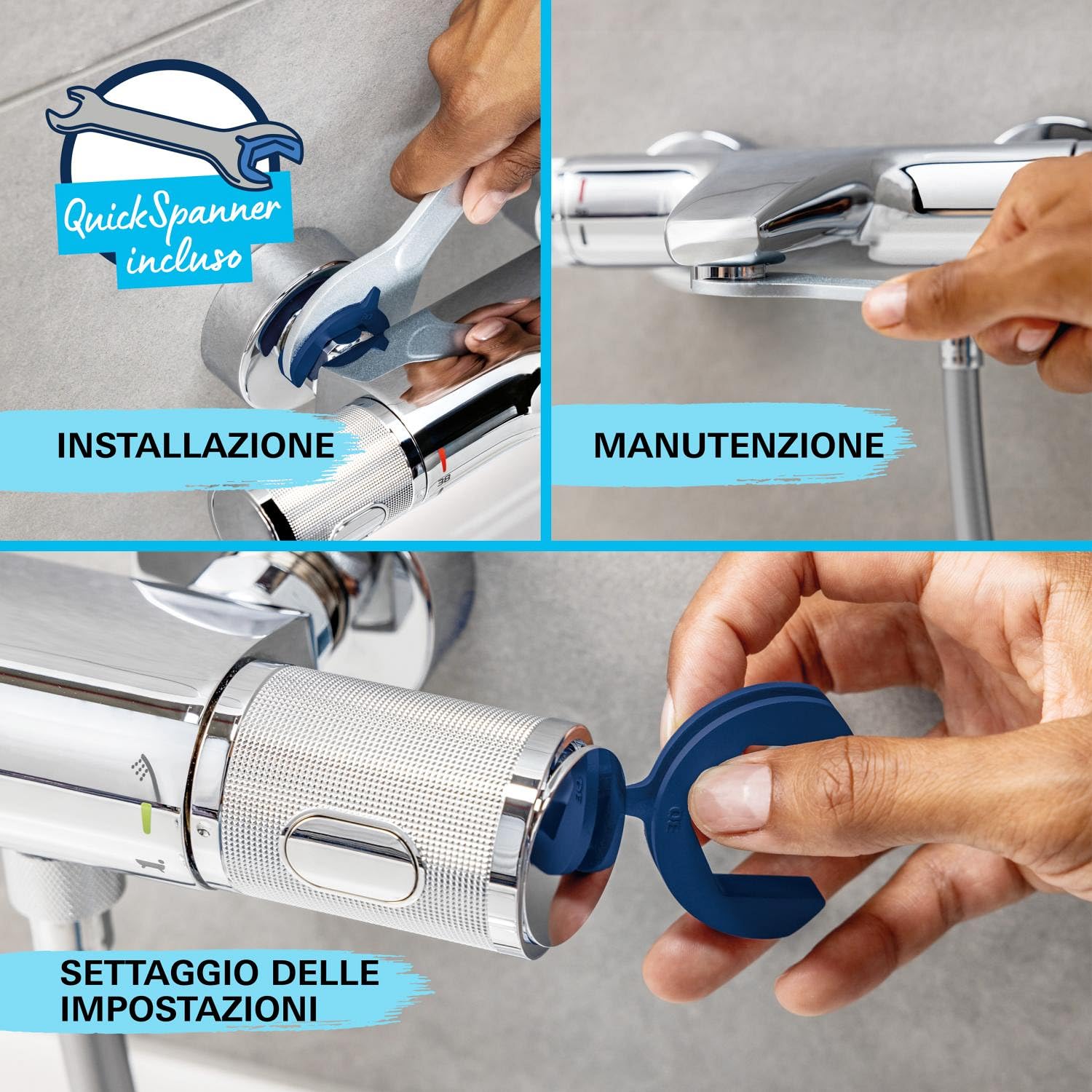 Grohe Precision Flow 34800001 Termostatico Doccia con Asta 60 cm