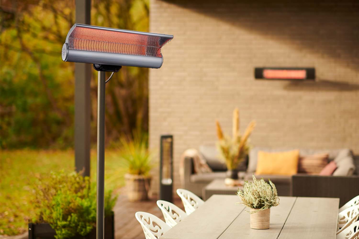Sined Terra 2000 stufa infrarossi a piantana 2000W grigia IP65