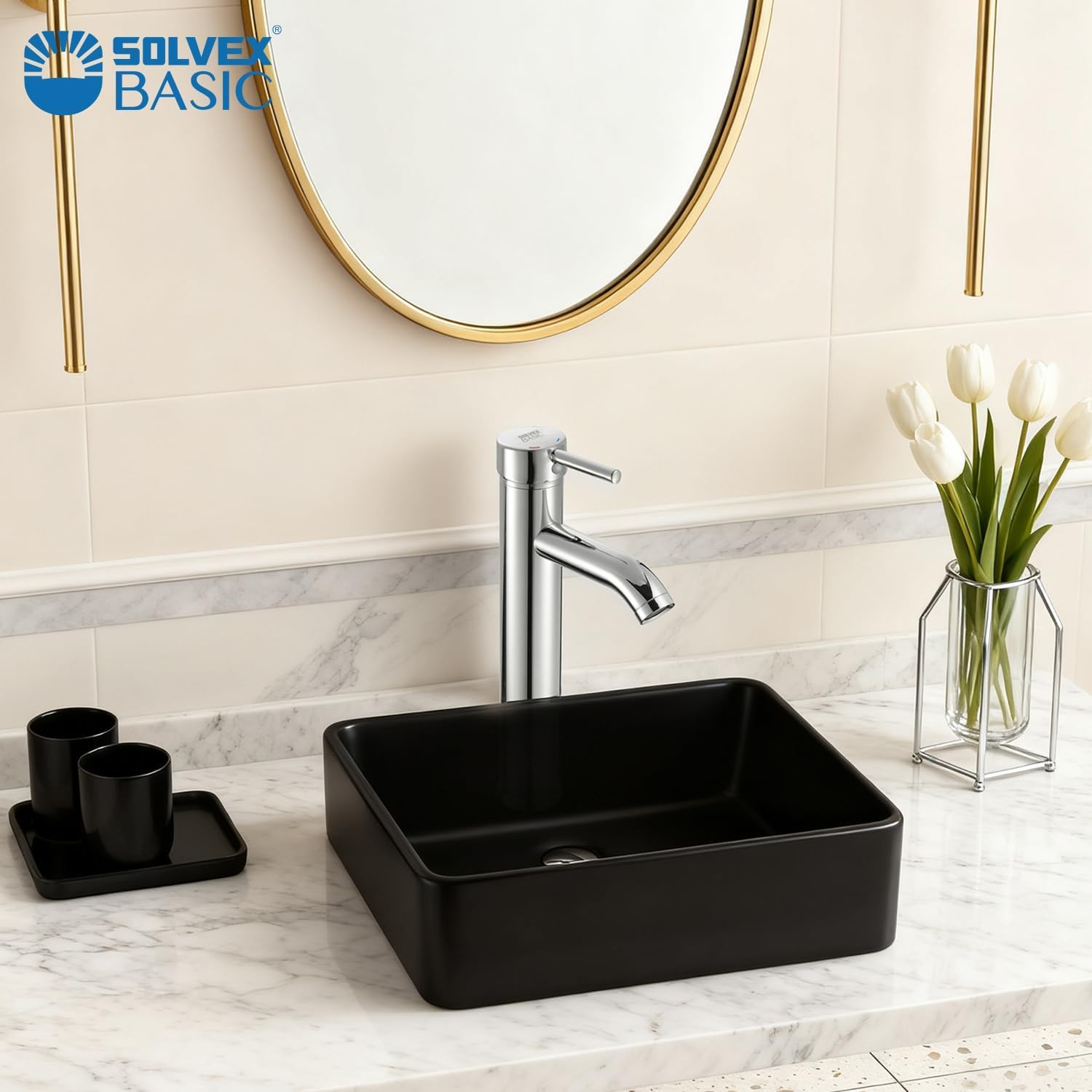 Solvex SP-10013 miscelatore lavabo cromo monoforo acciaio