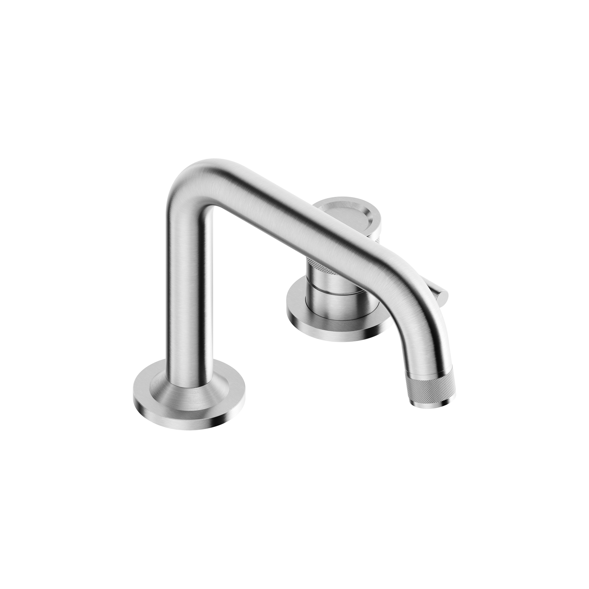Tubico Volga miscelatore lavabo 2 fori bocca bassa inox