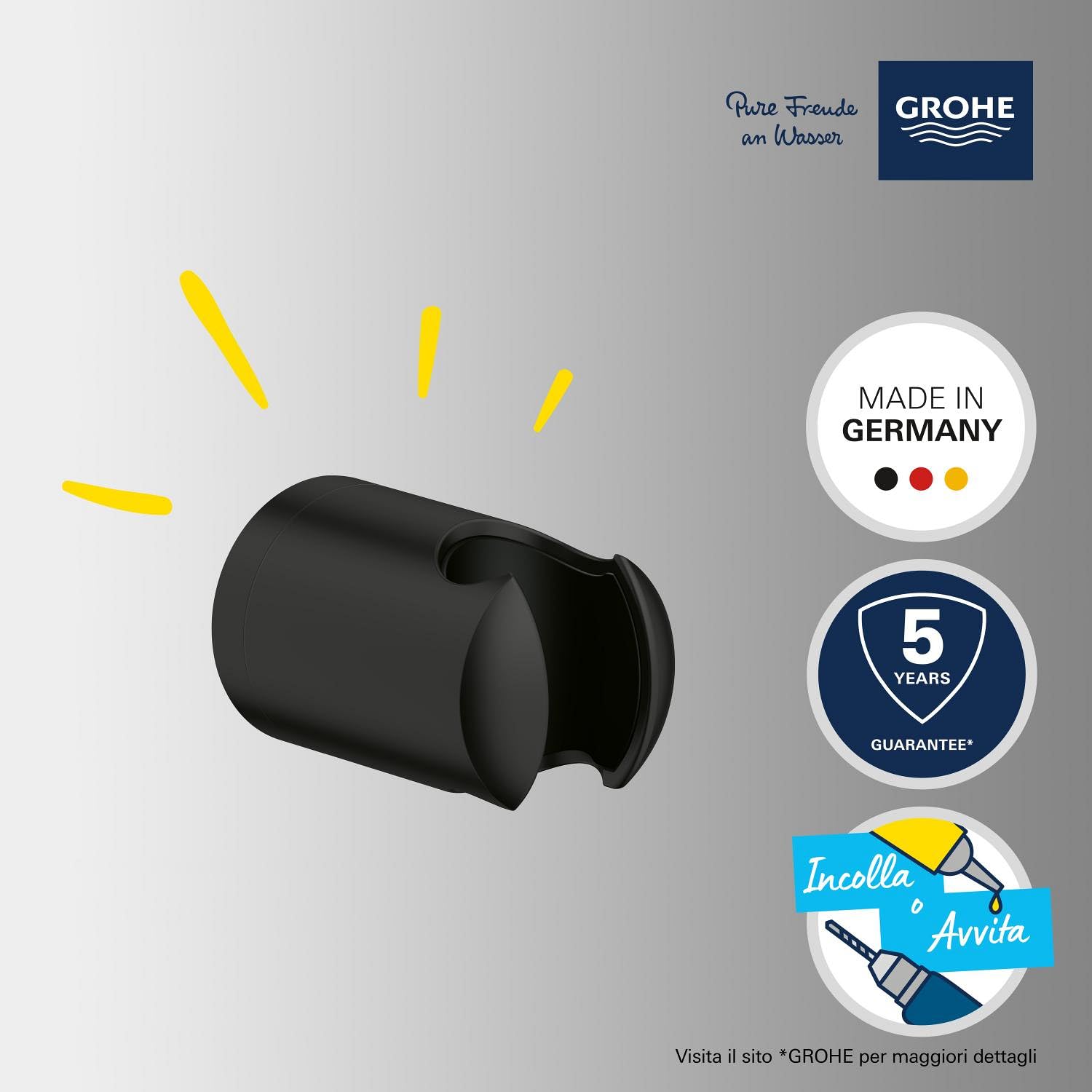 Grohe Vitalio Universal 279582430 supporto doccia nero opaco