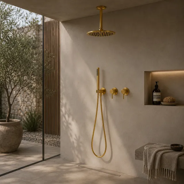 Sined KIT-DOCCIA-SOFFITTO-LUNGO-30-ORO kit oro 30 cm