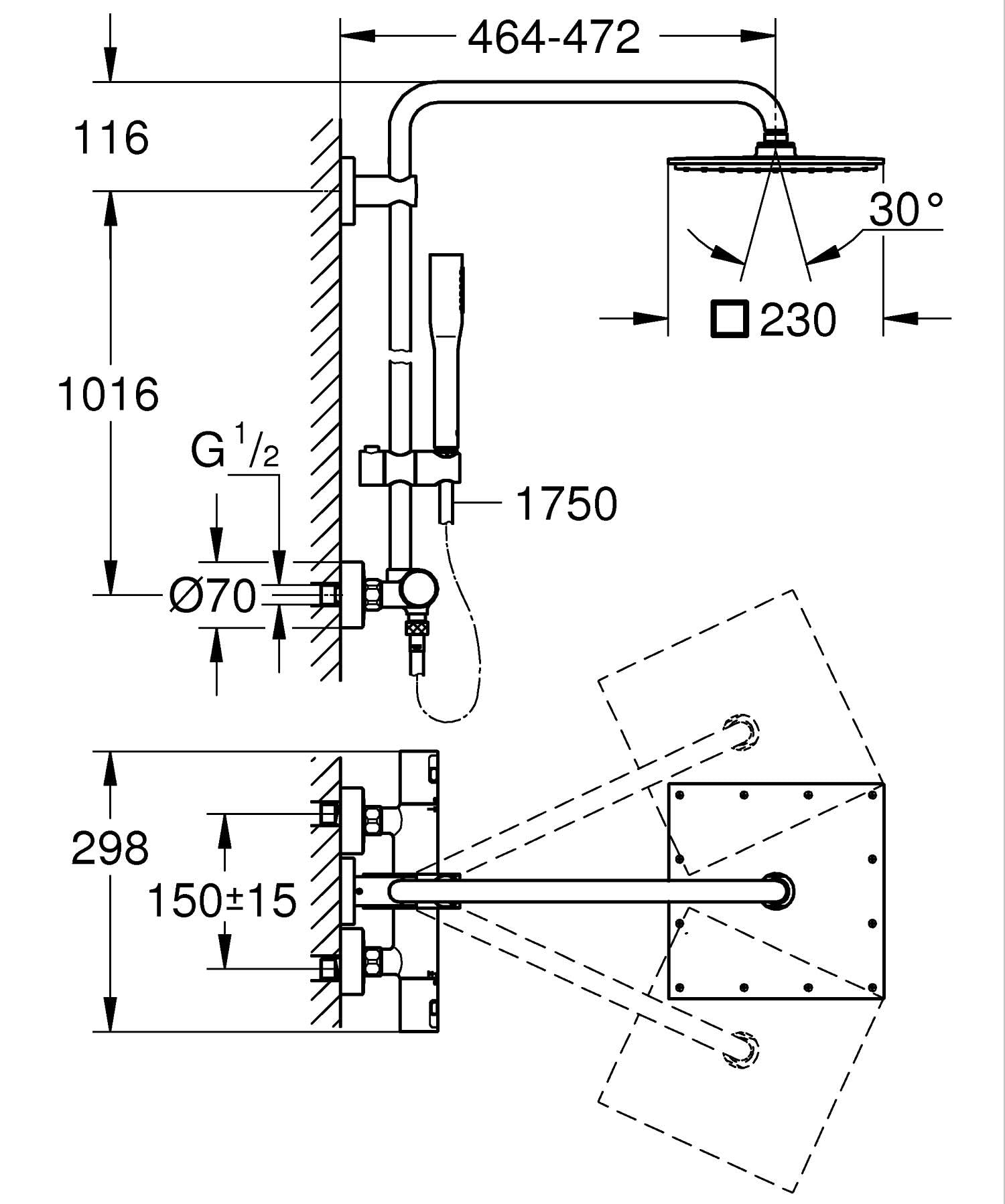 GROHE Selection 26365000 sistema doccia cromo termostatico
