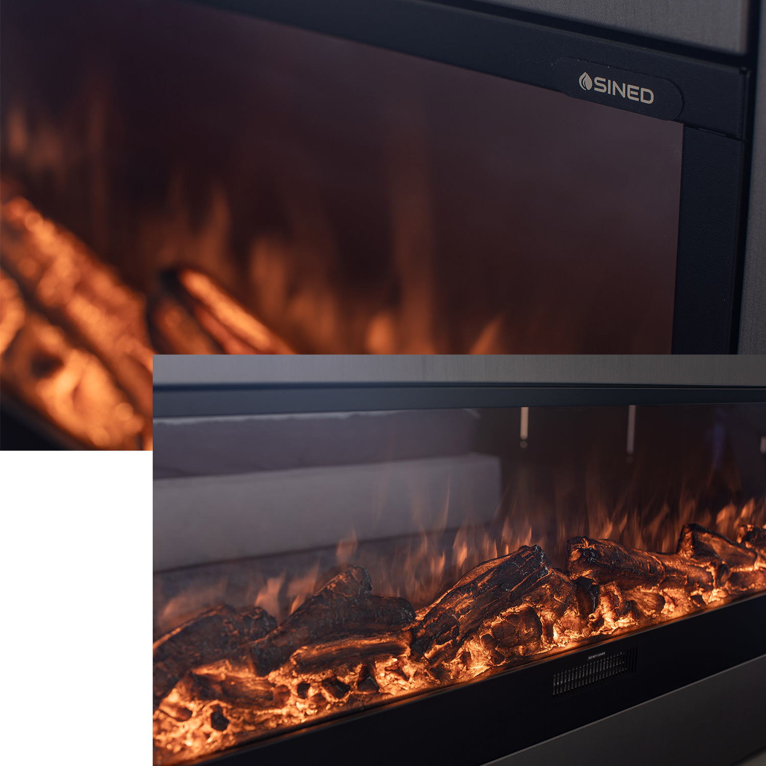 Sined Amiata 180 caminetto elettrico nero 180 cm