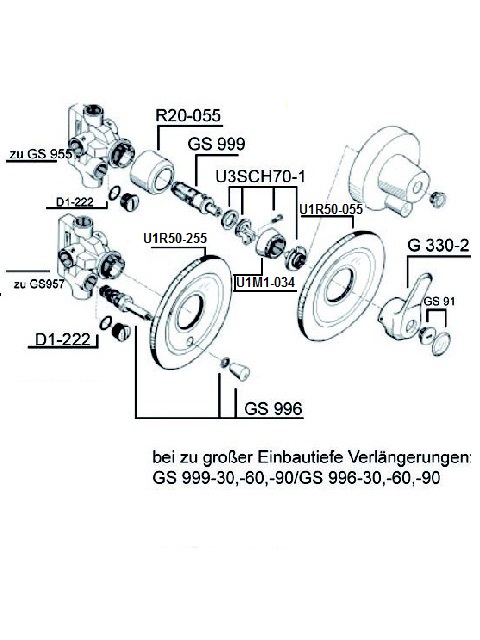 Schmiedl Diagonal GS0952U1 miscelatore incasso vasca