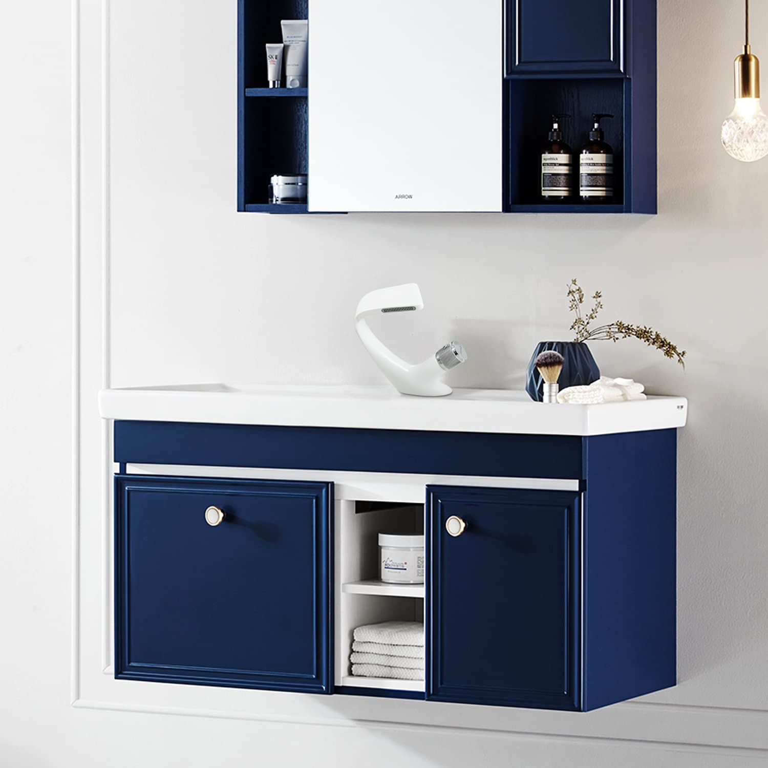 SOLVEX SP-12018-B rubinetto lavabo cascata bianco ottone
