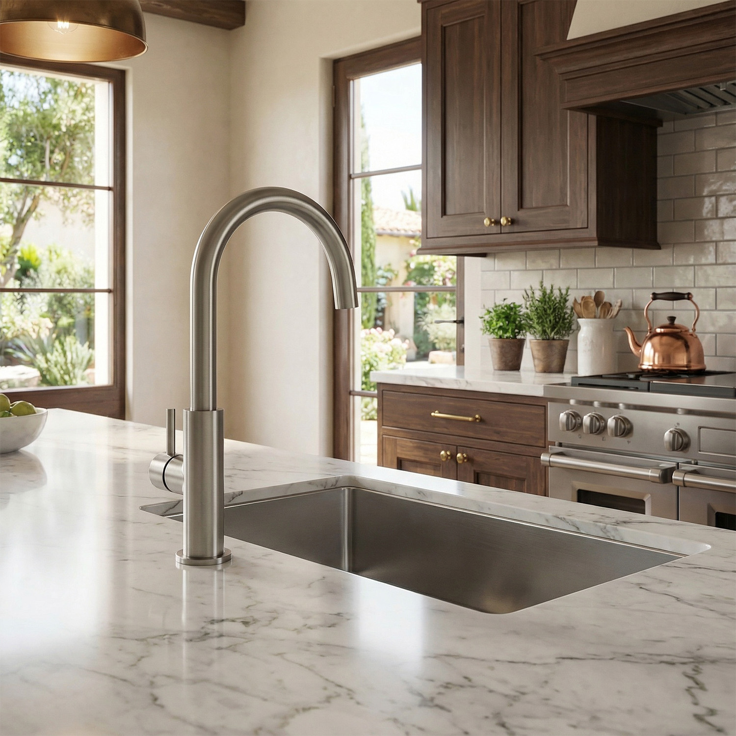 Sined Levante Alto Miscelatore Cucina Canna Fucile Inox
