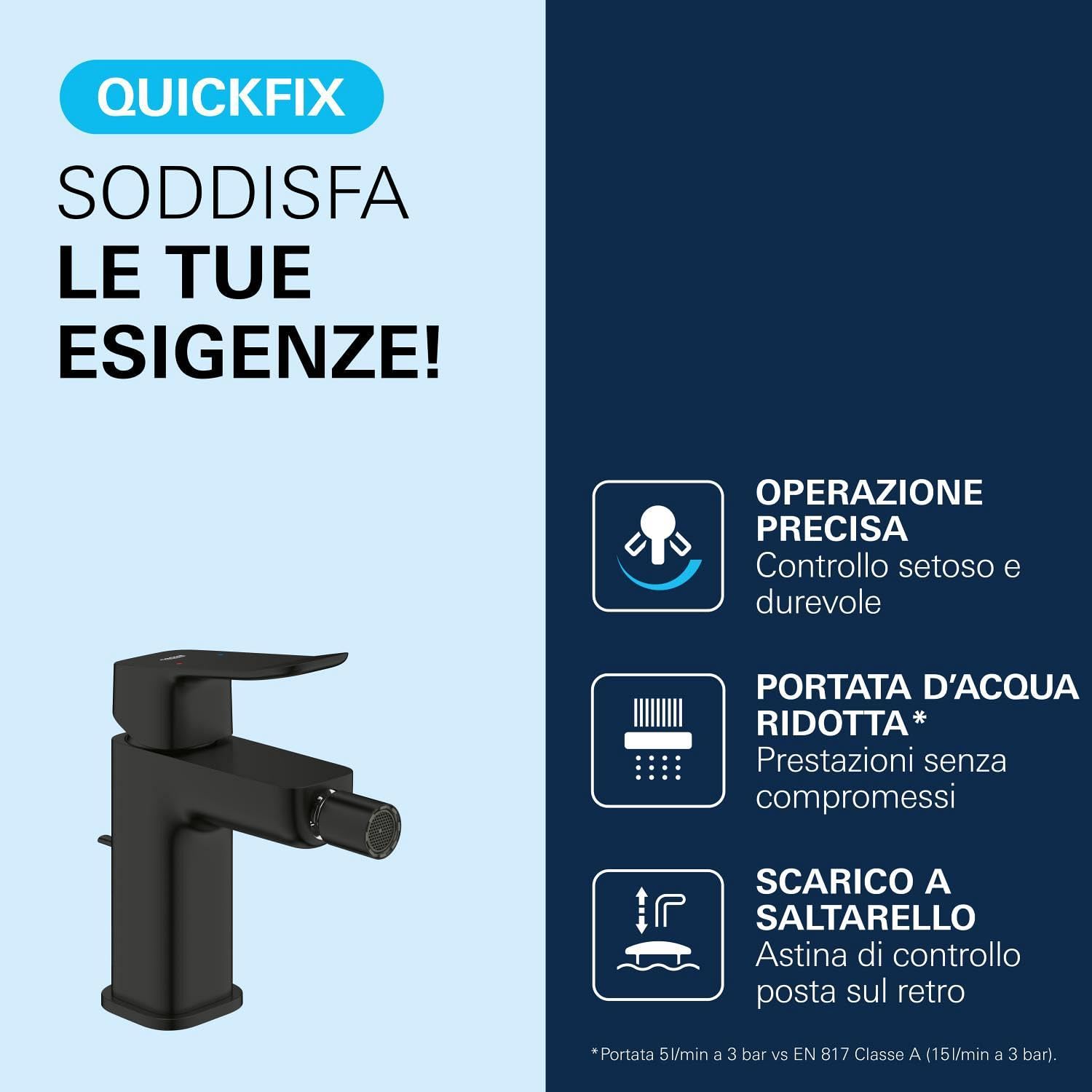 Grohe Dice 1018772430 rubinetto bidet nero opaco S
