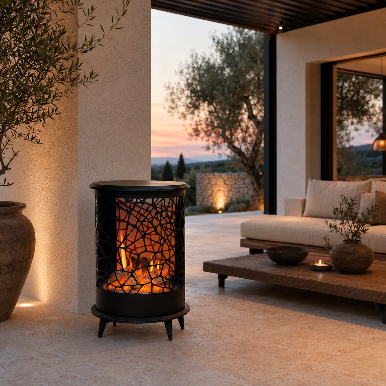 Sined Caminetto-Gardena caminetto elettrico nero 1500W