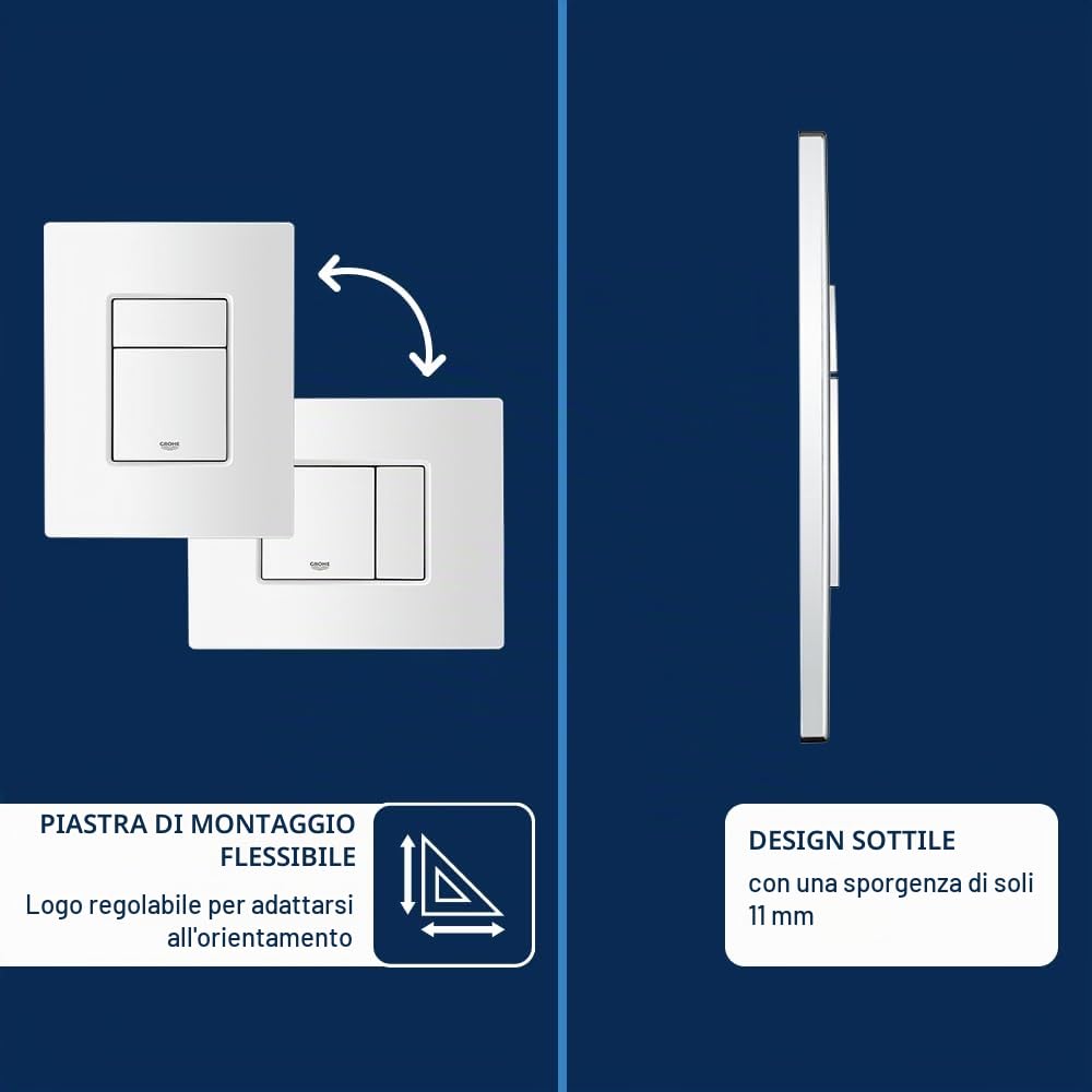 Grohe Skate Cosmopolitan 38732SH0 Placca WC Bianca doppio scarico