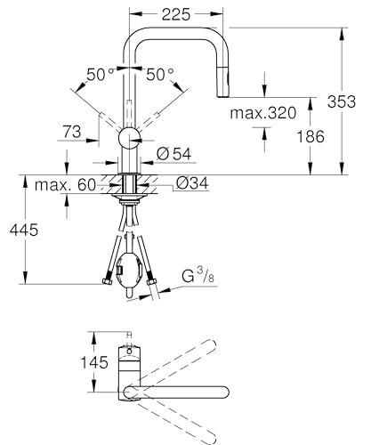 Grohe Minta 32322002 Miscelatore Lavello Cromo Doccetta Estraibile