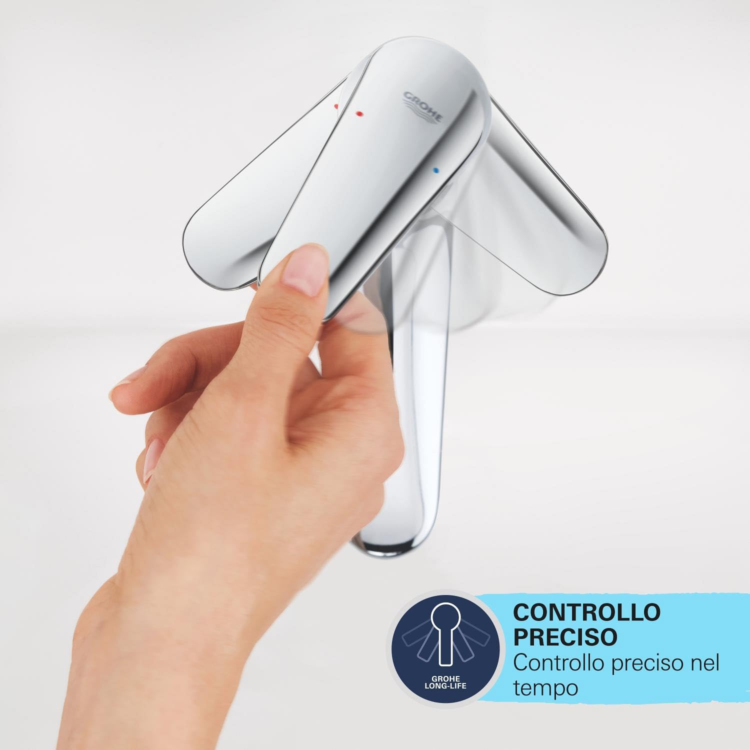 GROHE Start Edge miscelatore lavabo XL cromo con piletta