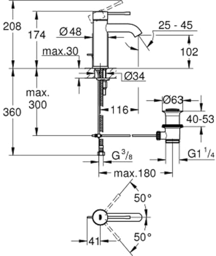 Grohe Essence 23589A01 miscelatore lavabo S antracite