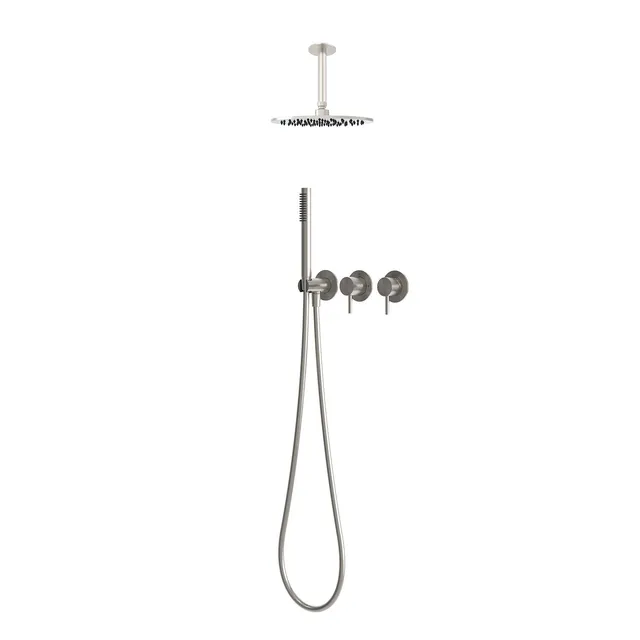 Sined Kit Doccia Soffitto Corto 30 cm Inox