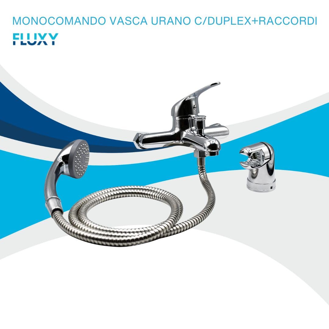 Fluxy monocomando vasca cromo con doccetta duplex