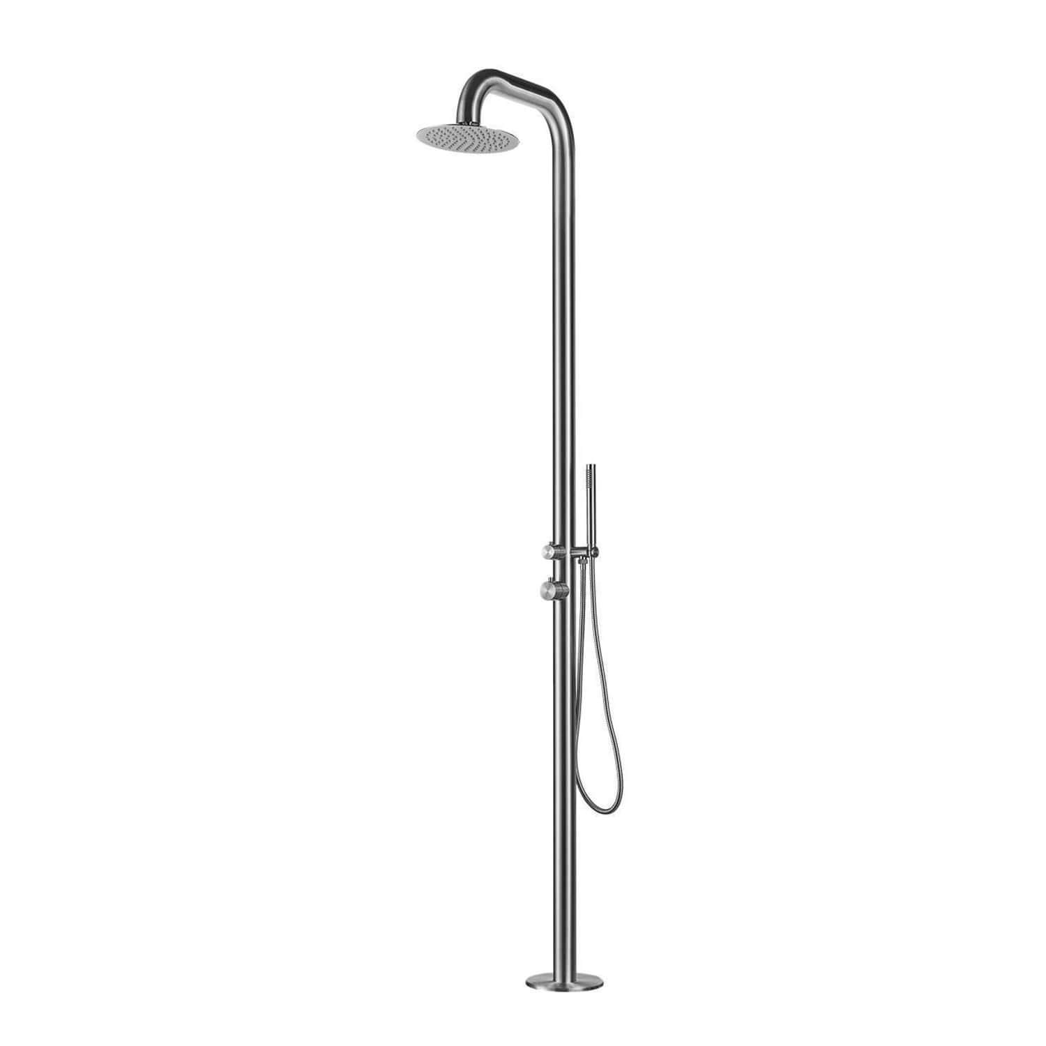 Sined Pula doccia da giardino calda e fredda inox 230 cm