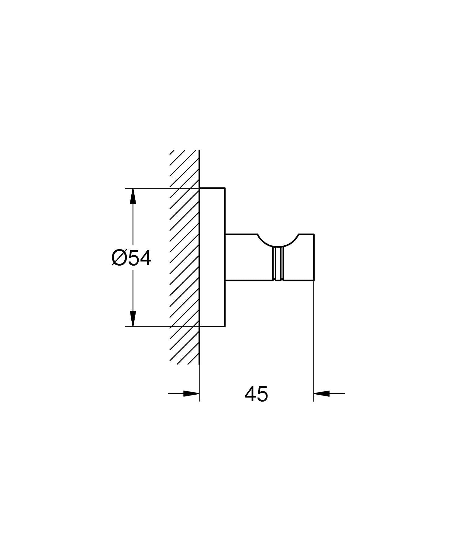 GROHE Start 411732430 Gancio Bagno Nero Opaco 45 mm Metallo
