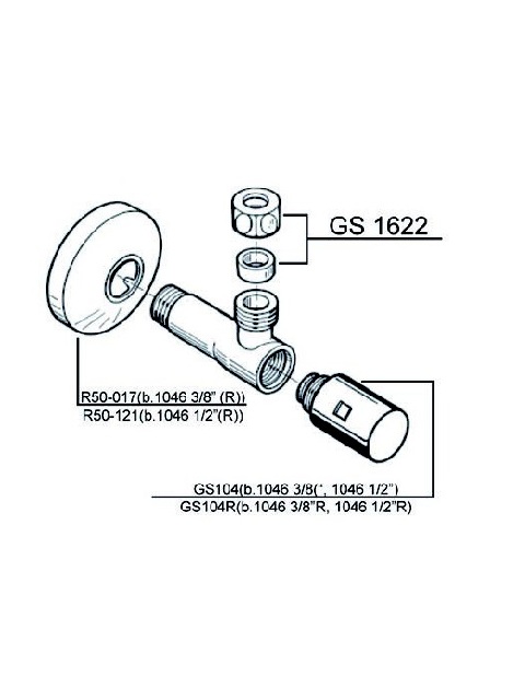 Schmiedl GS1046/10 rubinetto a squadra 3/8 bagno