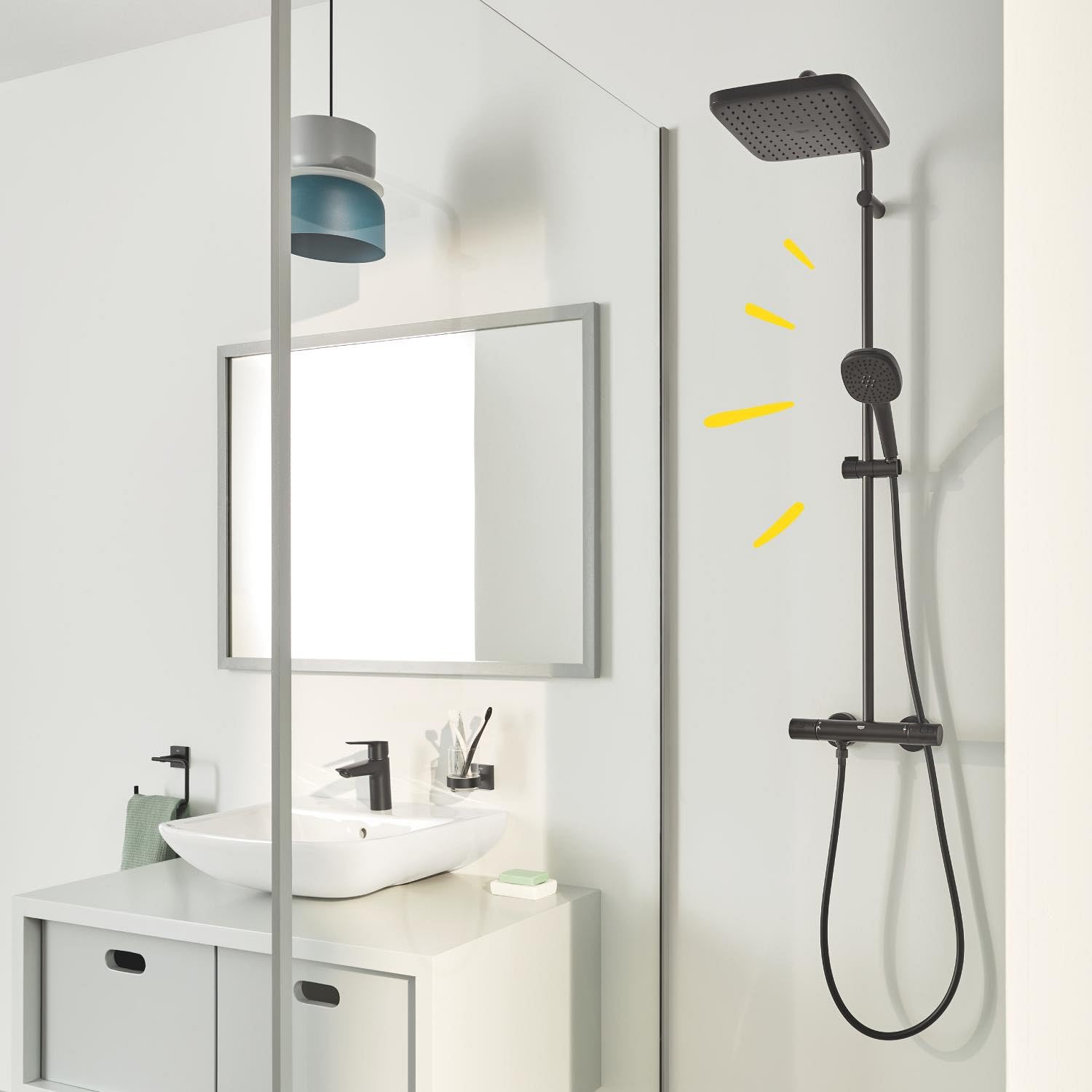 GROHE Vitalio Comfort 250 colonna doccia nero opaco