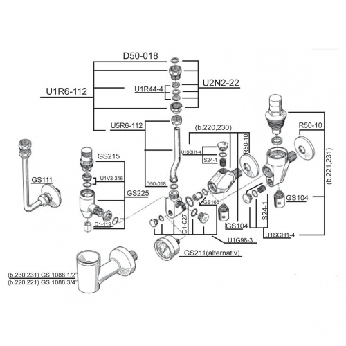 Schmiedl GS0231 gruppo di sicurezza 1/2 6 bar