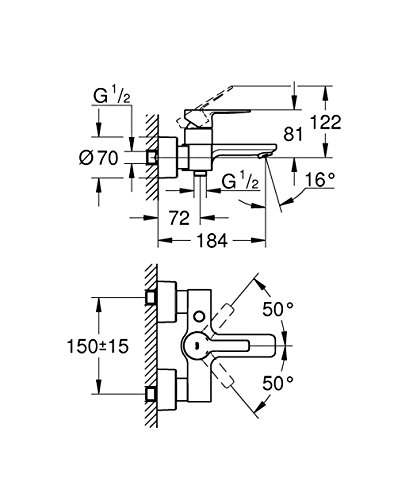 Grohe 33849001 Miscelatore Vasca-Doccia Cromo Parete