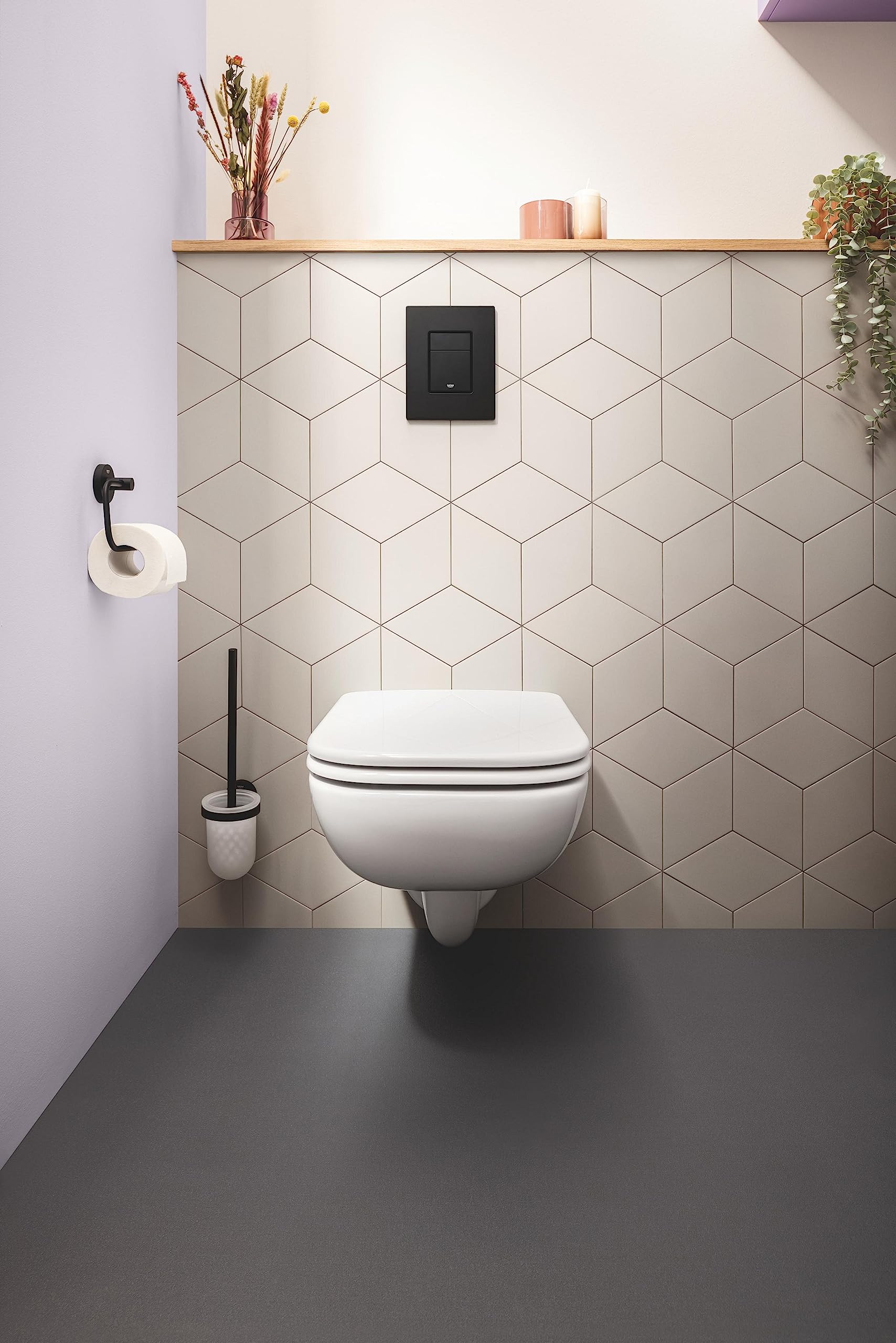 Grohe Even 389662430 placca WC nero opaco 156x197 mm