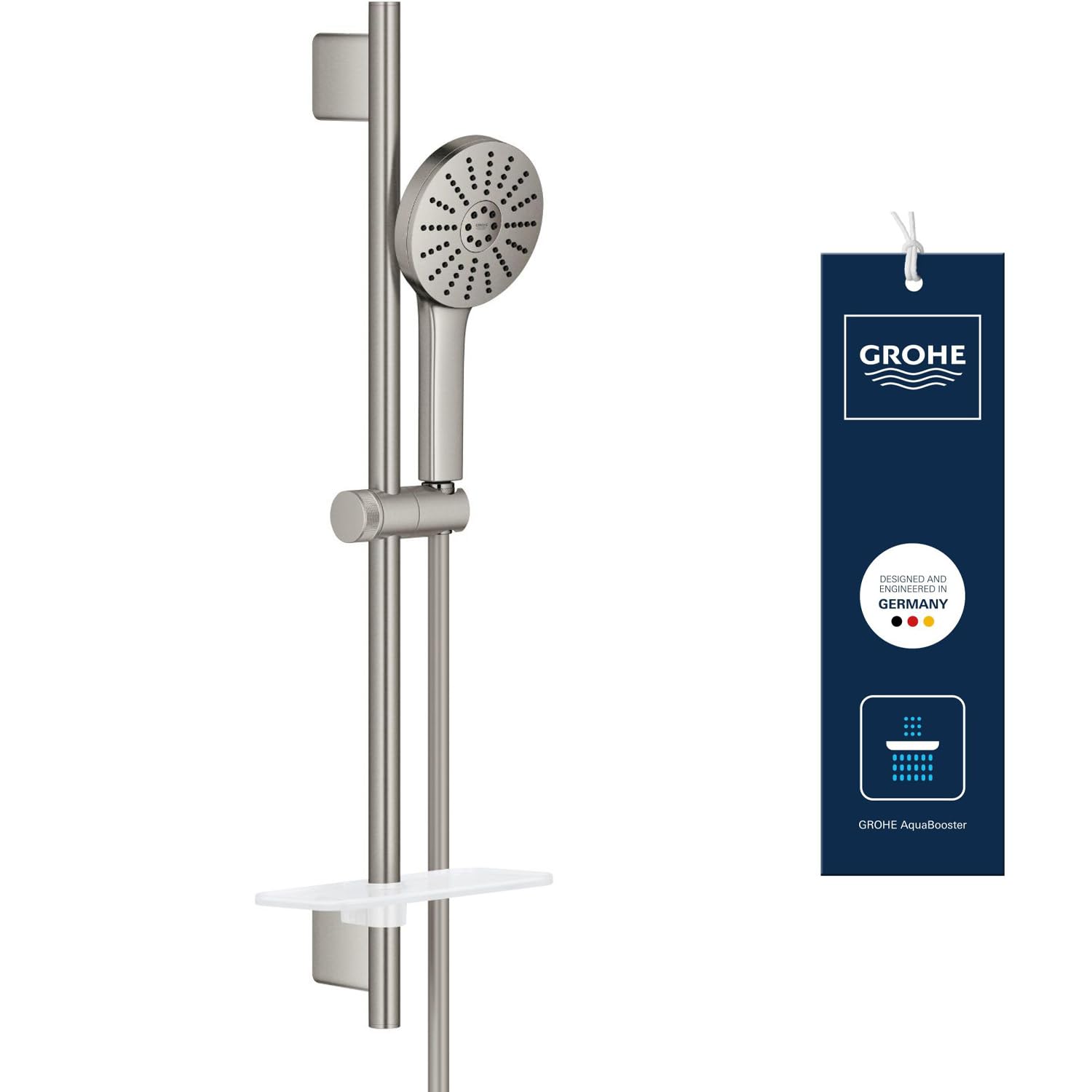 Grohe Vitalio Joy+ 120 set doccia Supersteel 134866DC00 3 getti