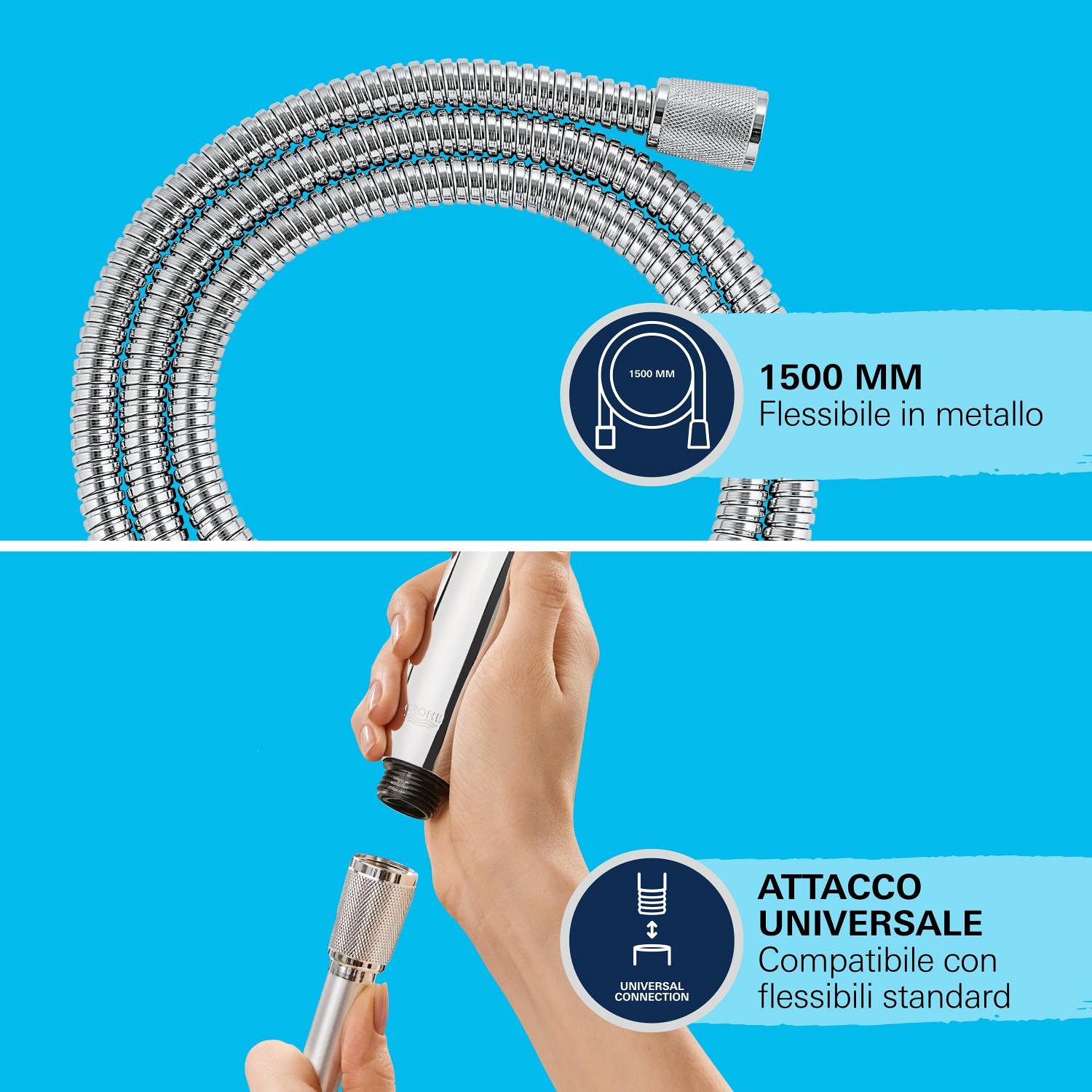 Grohe VitalioFlex 27502001 Flessibile Doccia 1,5 m Metallo