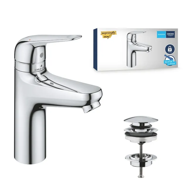 GROHE Swift 24327001 miscelatore lavabo taglia M cromo sicura bimbi