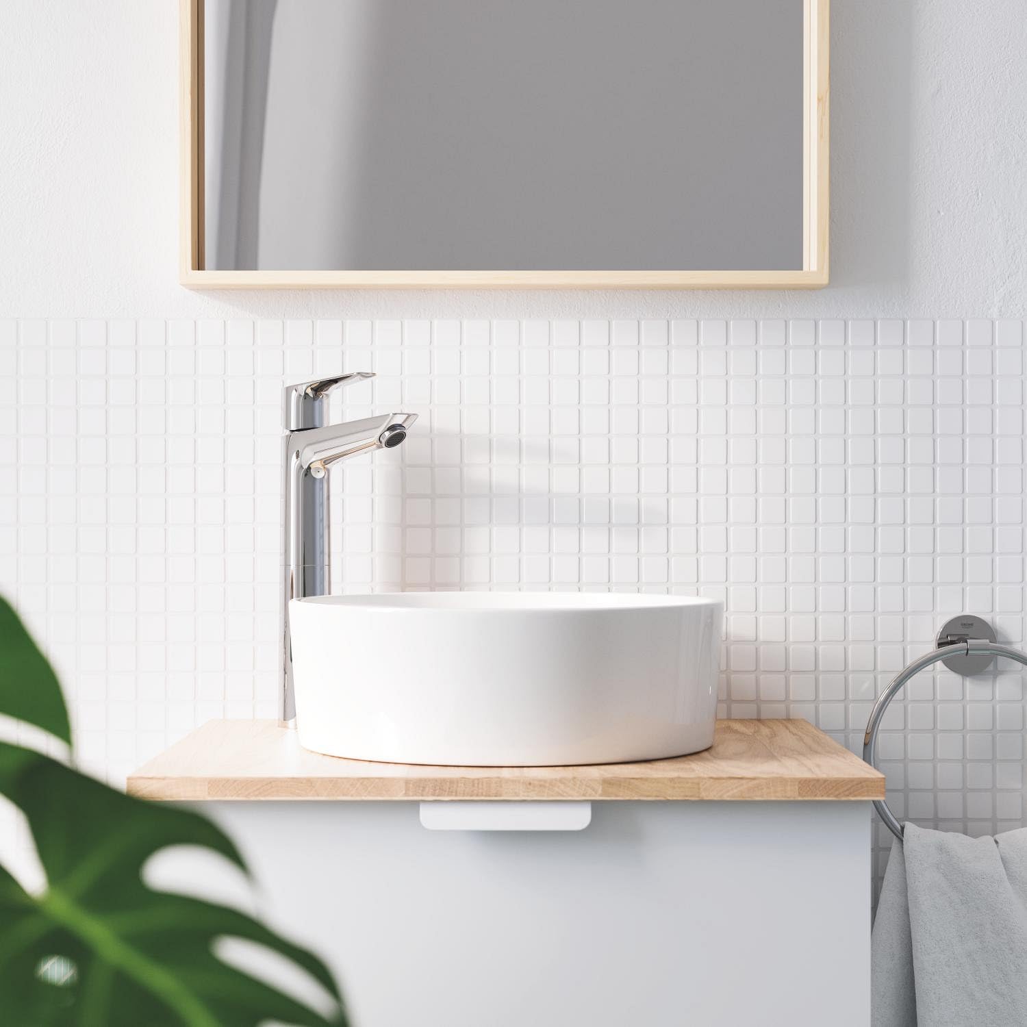 GROHE Start Edge miscelatore lavabo XL cromo con piletta