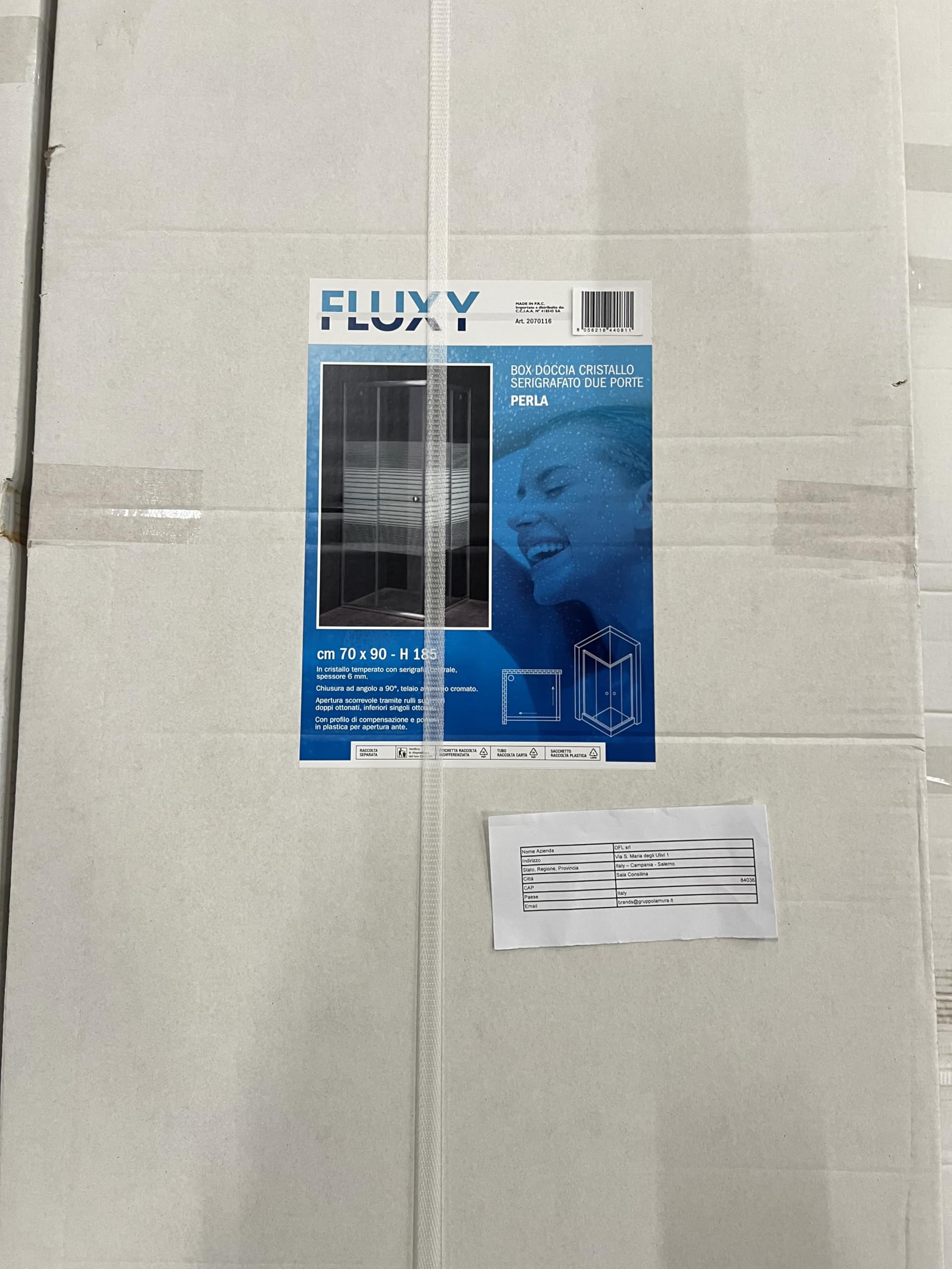 Fluxy Perla box doccia 70x90 ante scorrevoli serigrafato